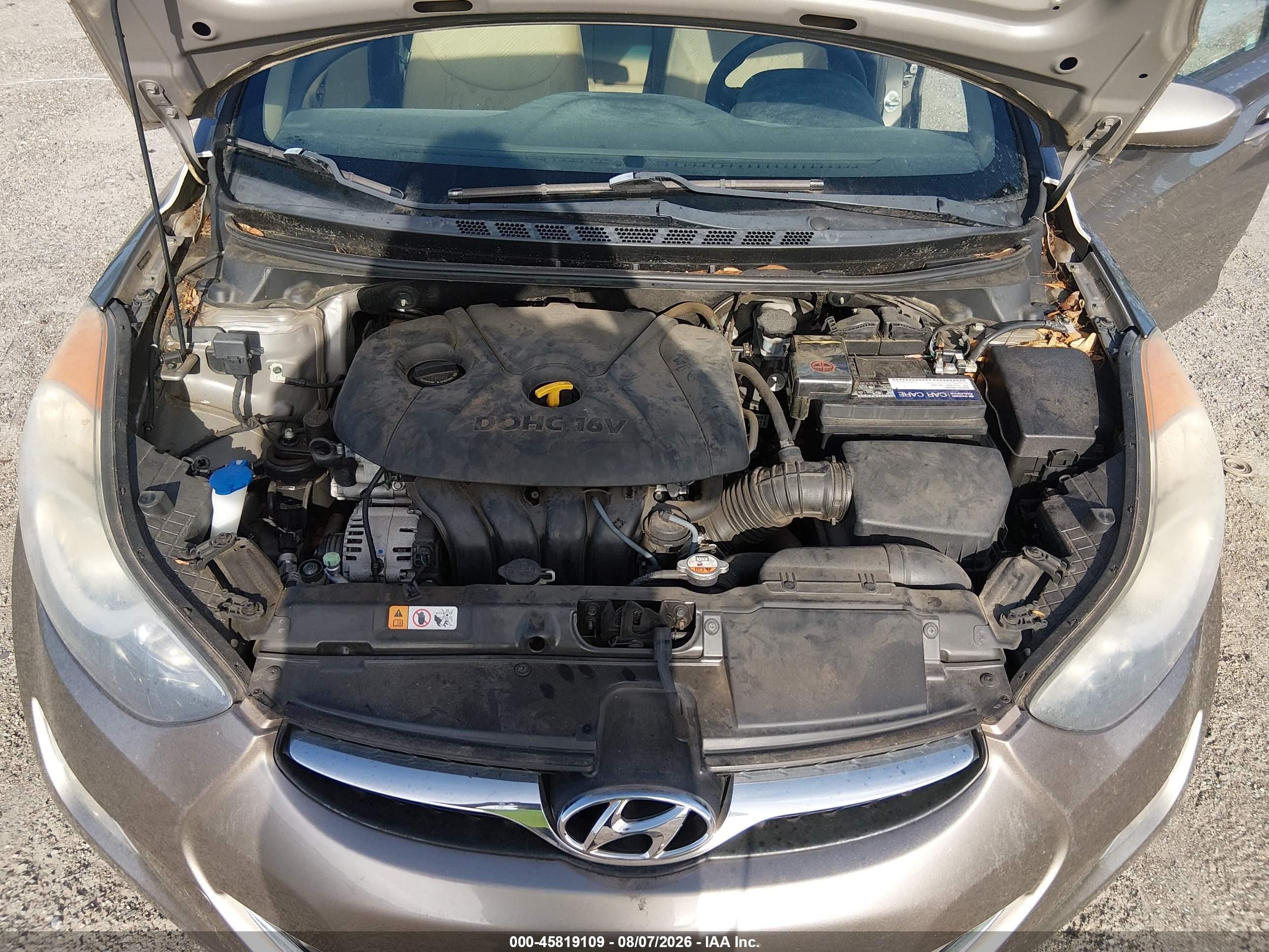 2013 Hyundai Elantra Gls Beige vin: 5NPDH4AE8DH344633