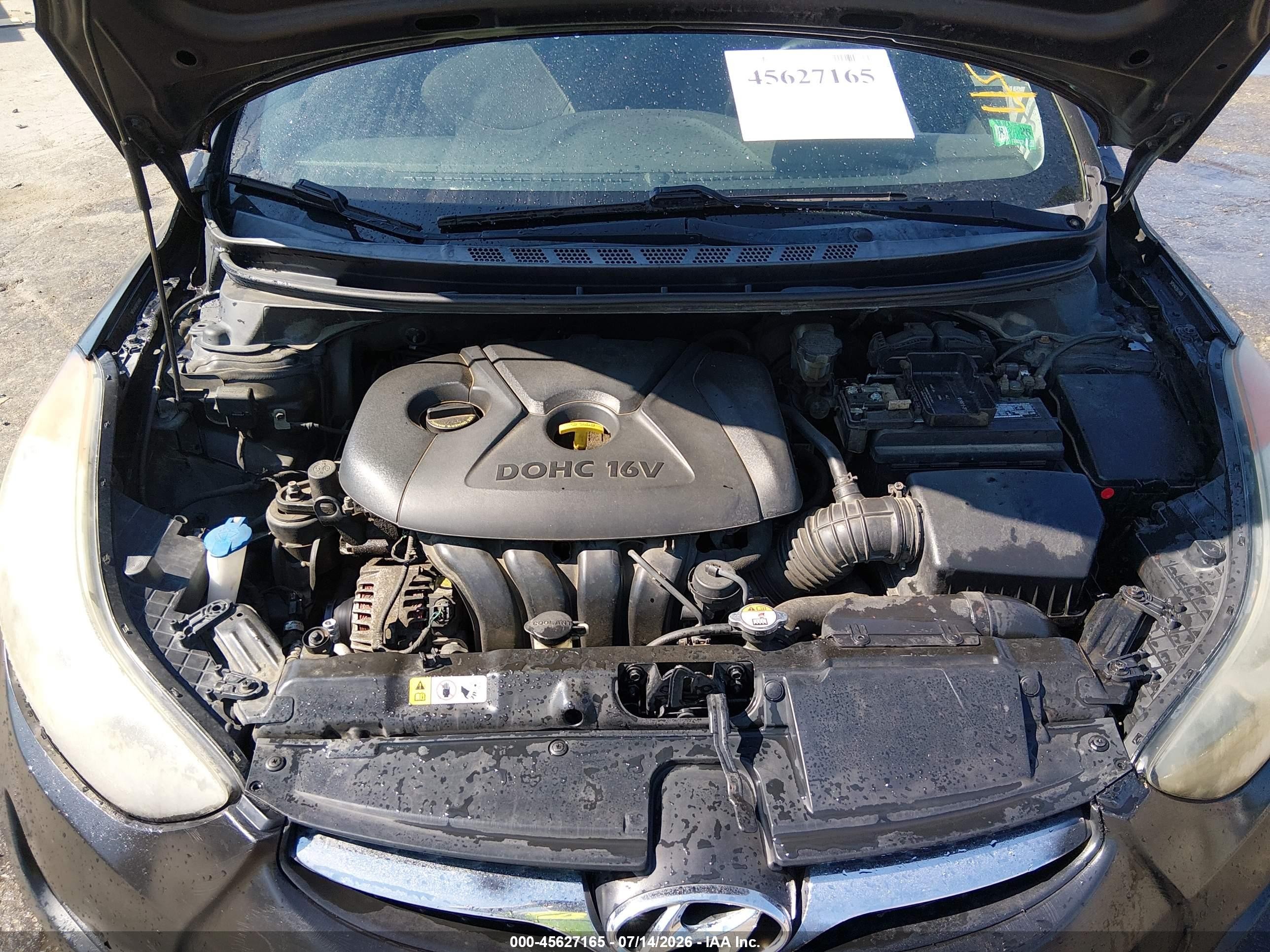 2013 Hyundai Elantra Gls Black vin: 5NPDH4AE8DH349069