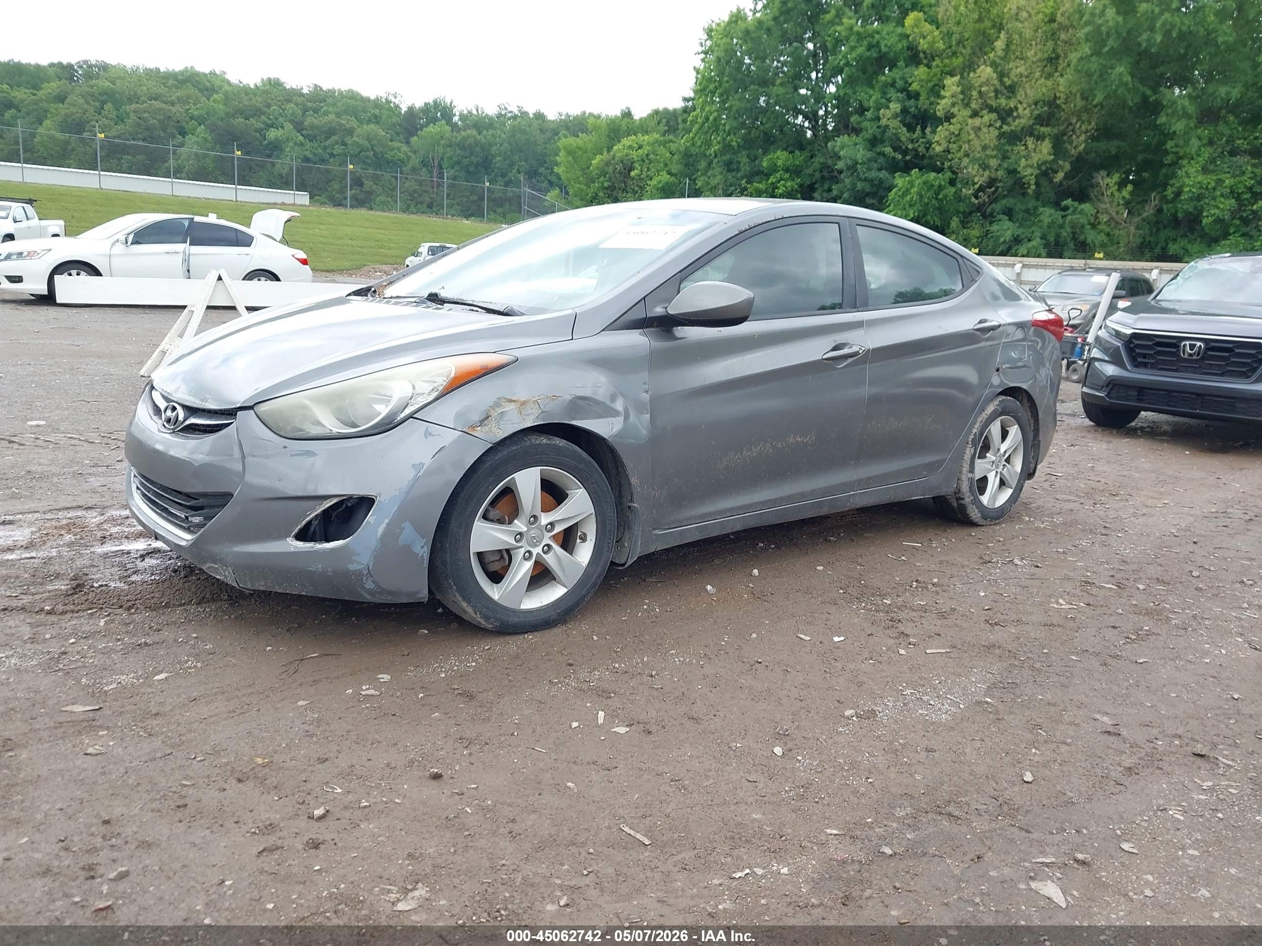 2013 Hyundai Elantra Gls Gray vin: 5NPDH4AE8DH349623