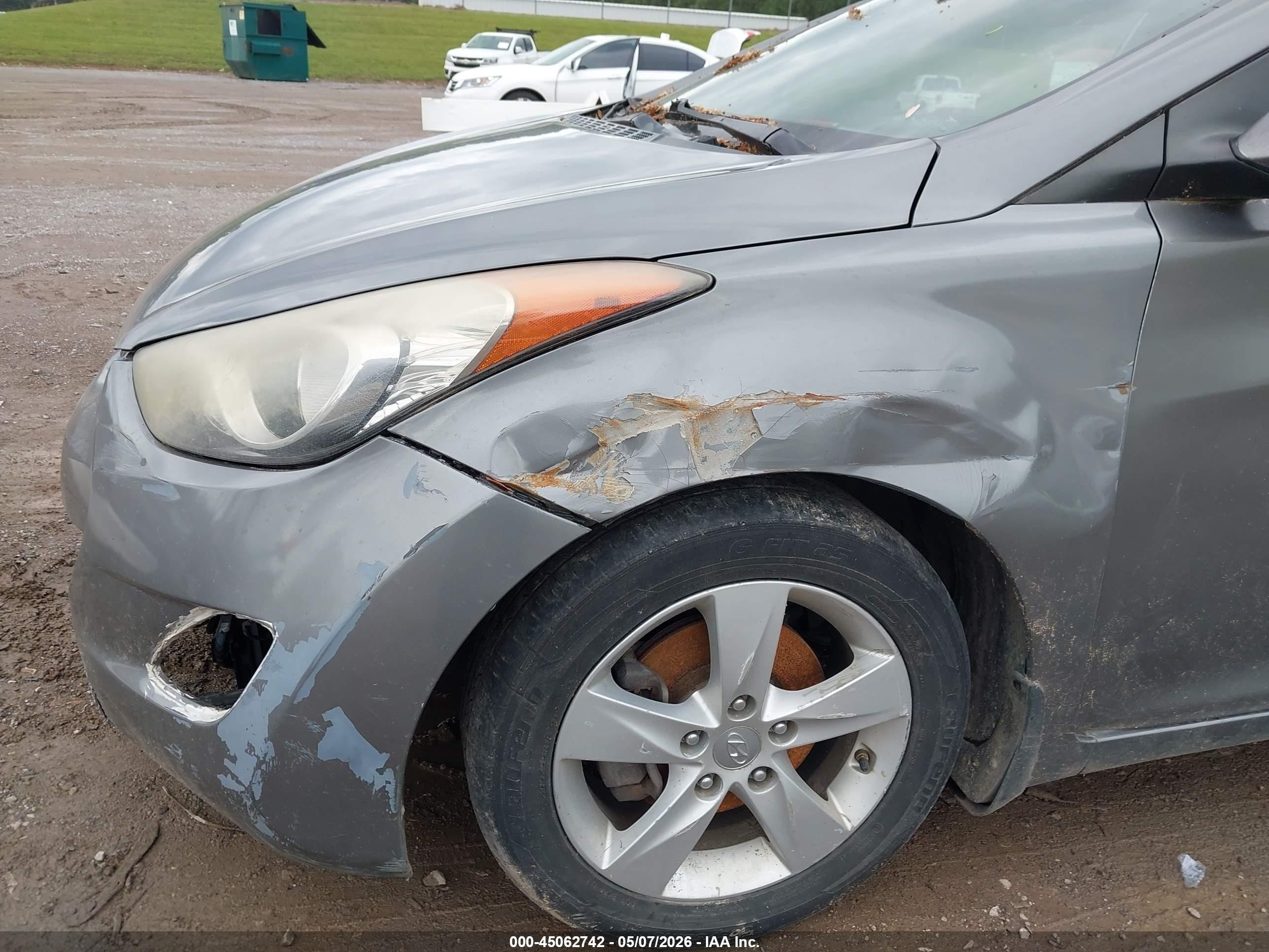 2013 Hyundai Elantra Gls Gray vin: 5NPDH4AE8DH349623