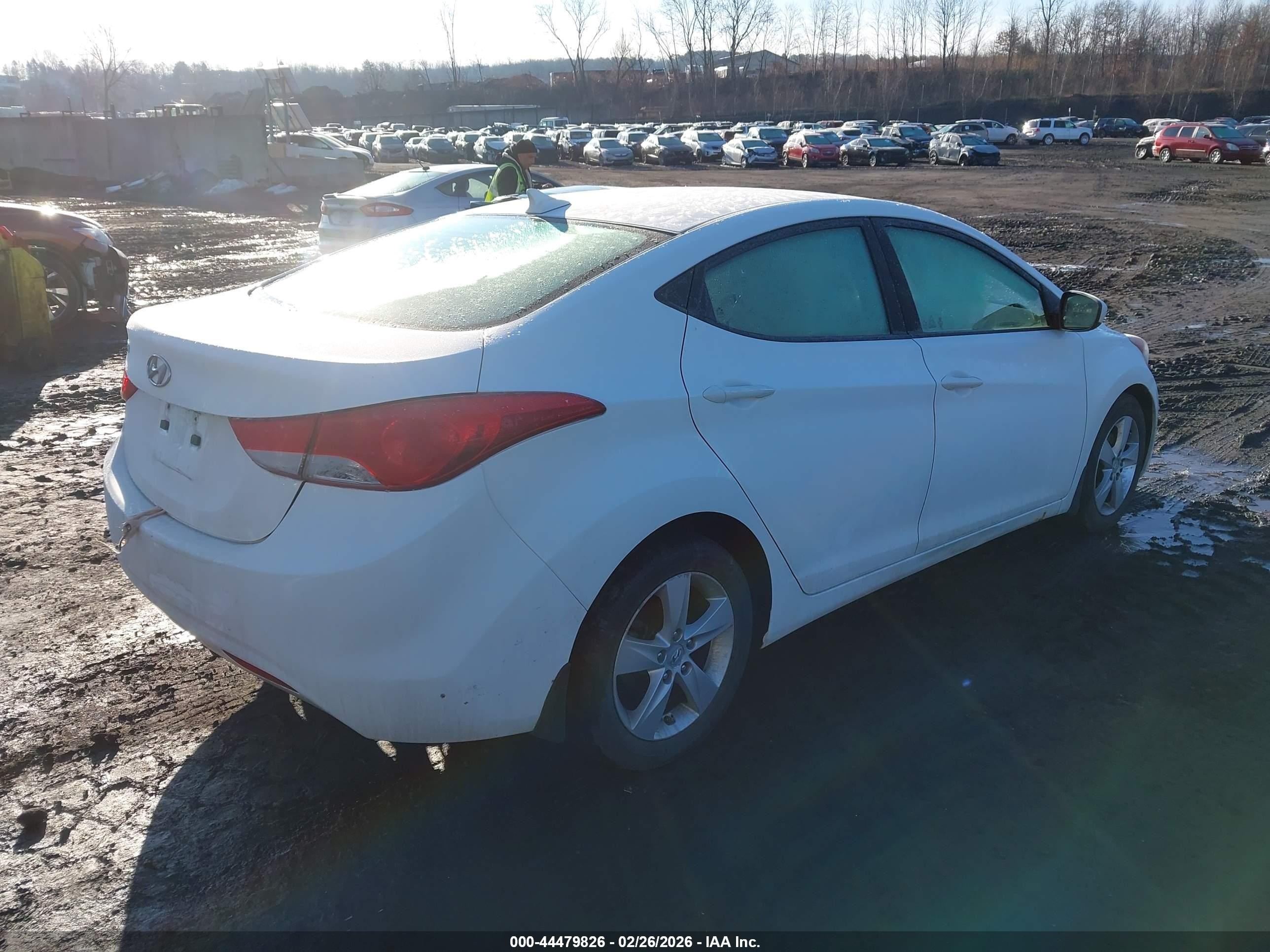 2013 Hyundai Elantra Gls White vin: 5NPDH4AE8DH349864