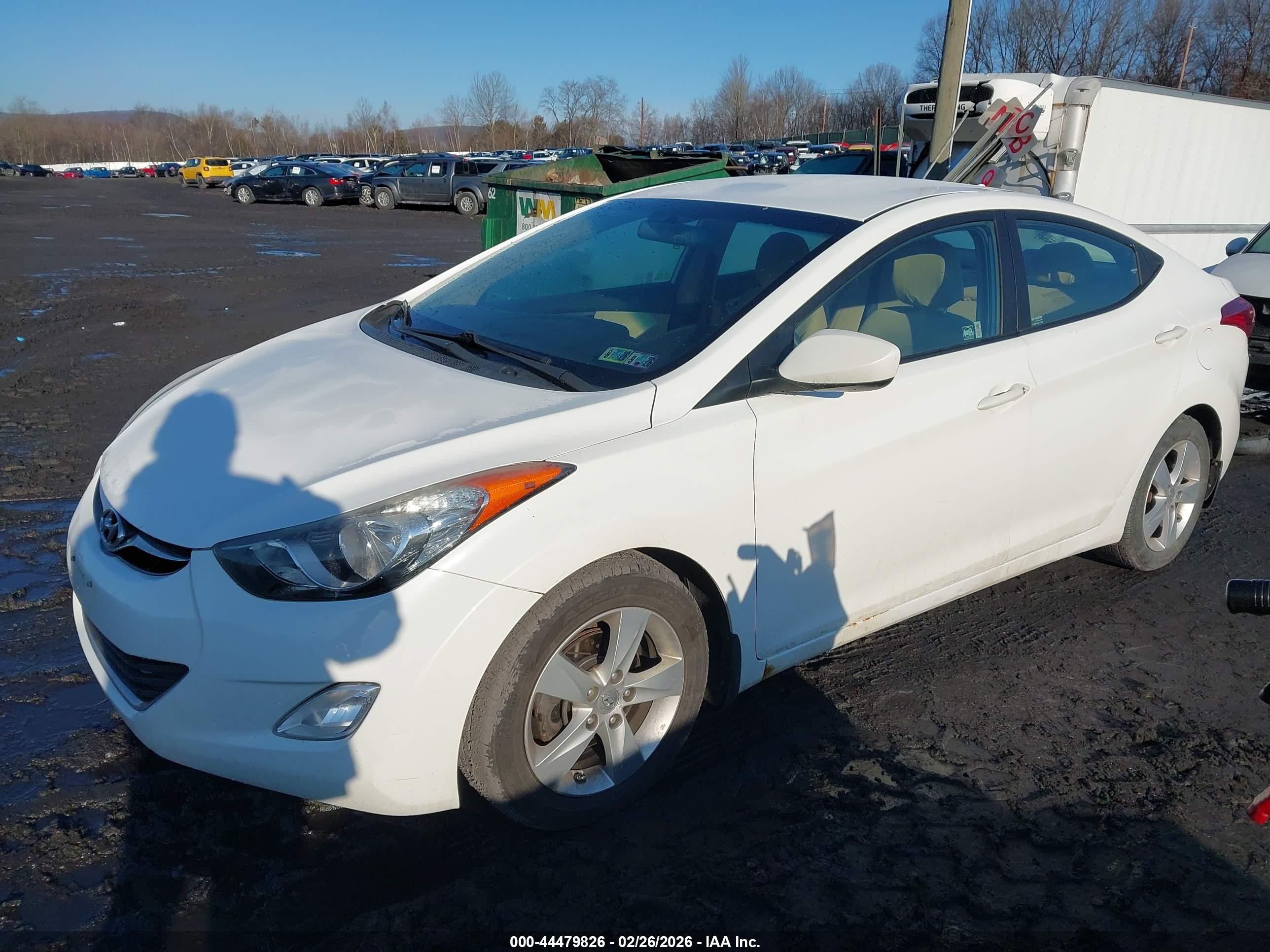 2013 Hyundai Elantra Gls White vin: 5NPDH4AE8DH349864