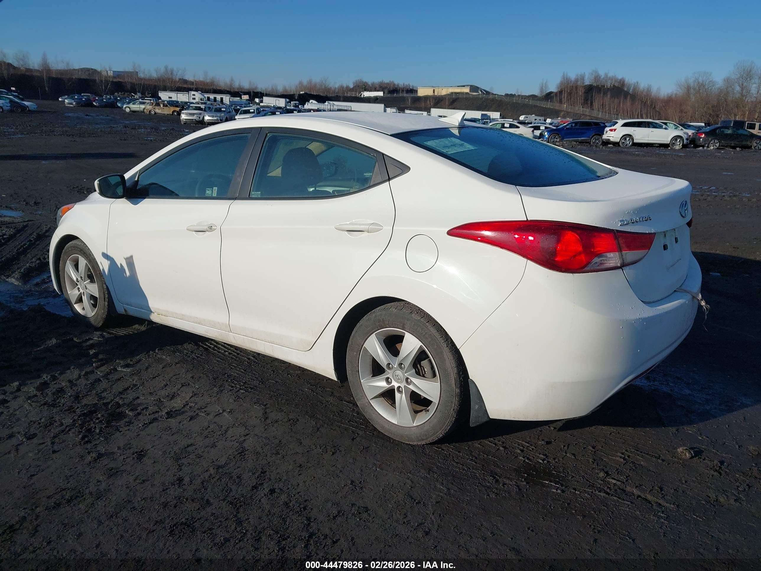 2013 Hyundai Elantra Gls White vin: 5NPDH4AE8DH349864