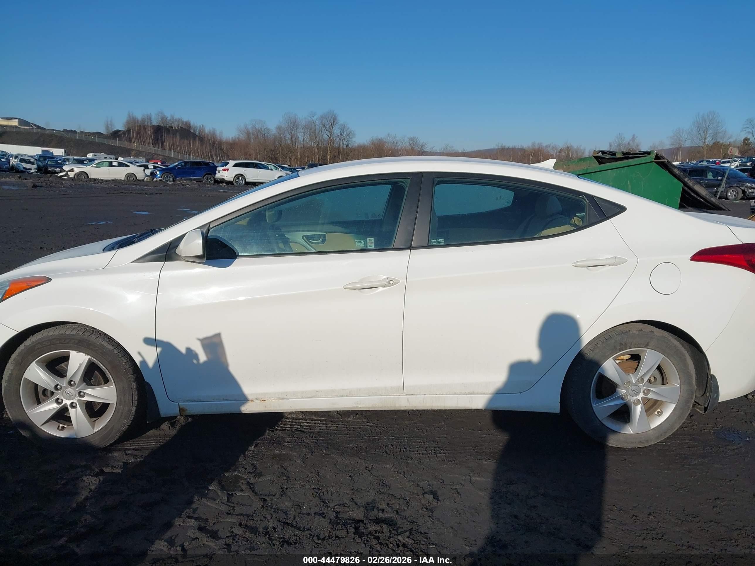 2013 Hyundai Elantra Gls White vin: 5NPDH4AE8DH349864
