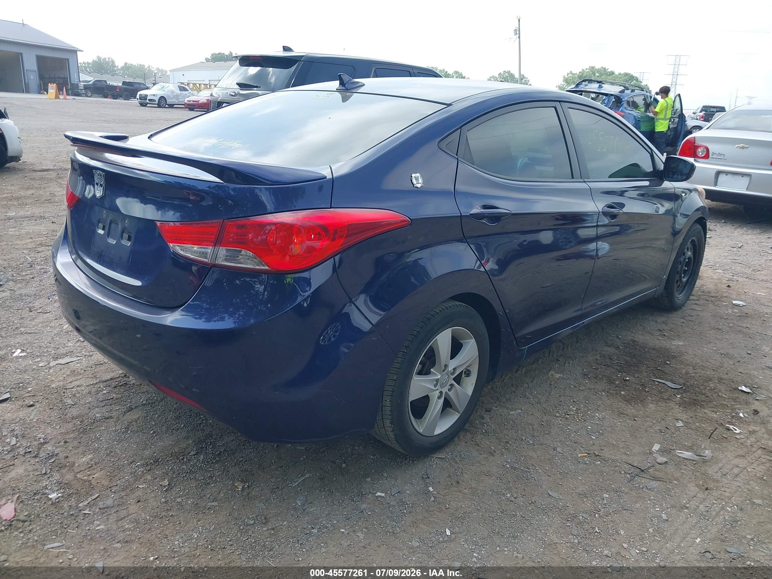 2013 Hyundai Elantra Gls Blue vin: 5NPDH4AE8DH356684