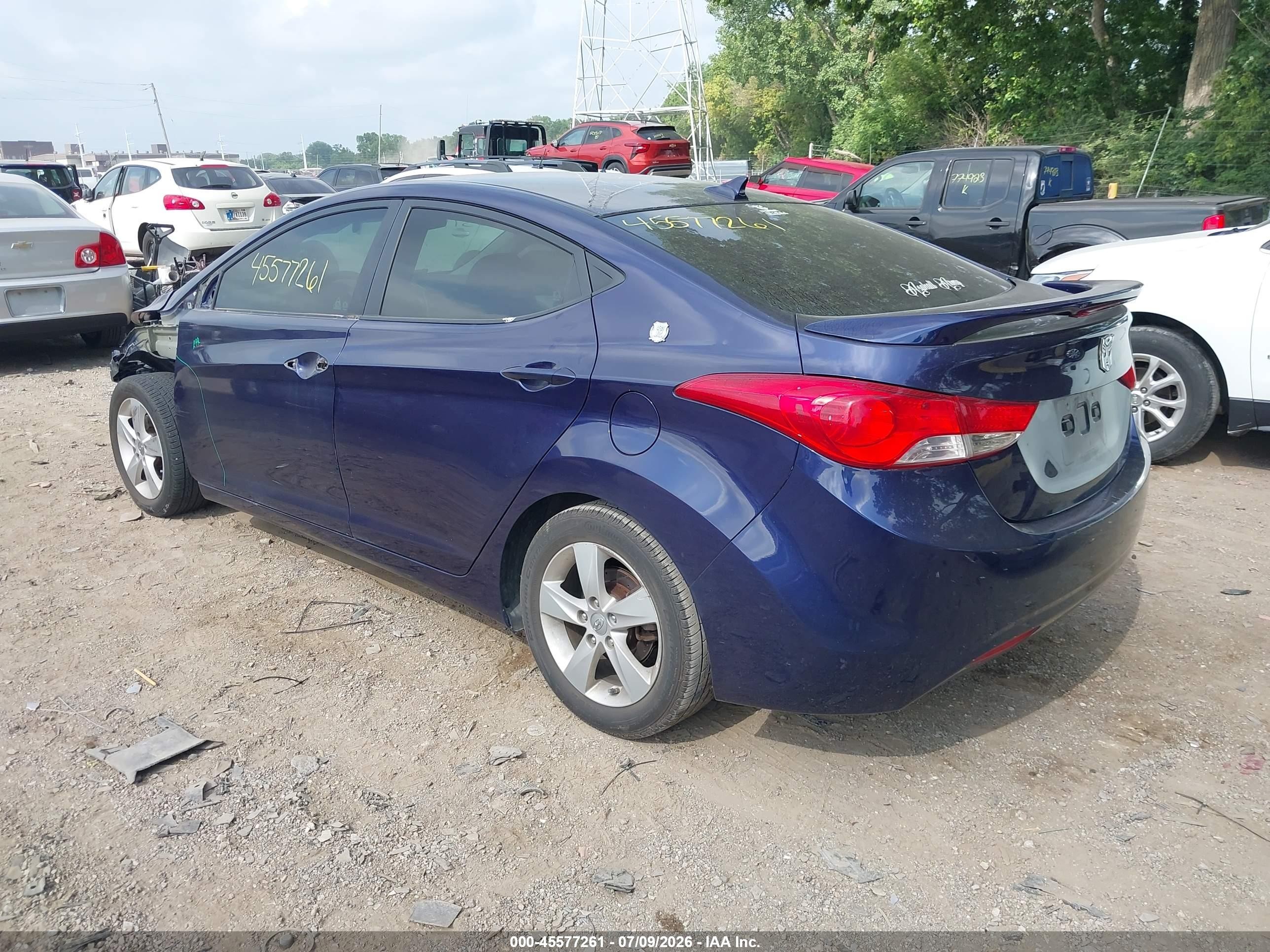 2013 Hyundai Elantra Gls Blue vin: 5NPDH4AE8DH356684