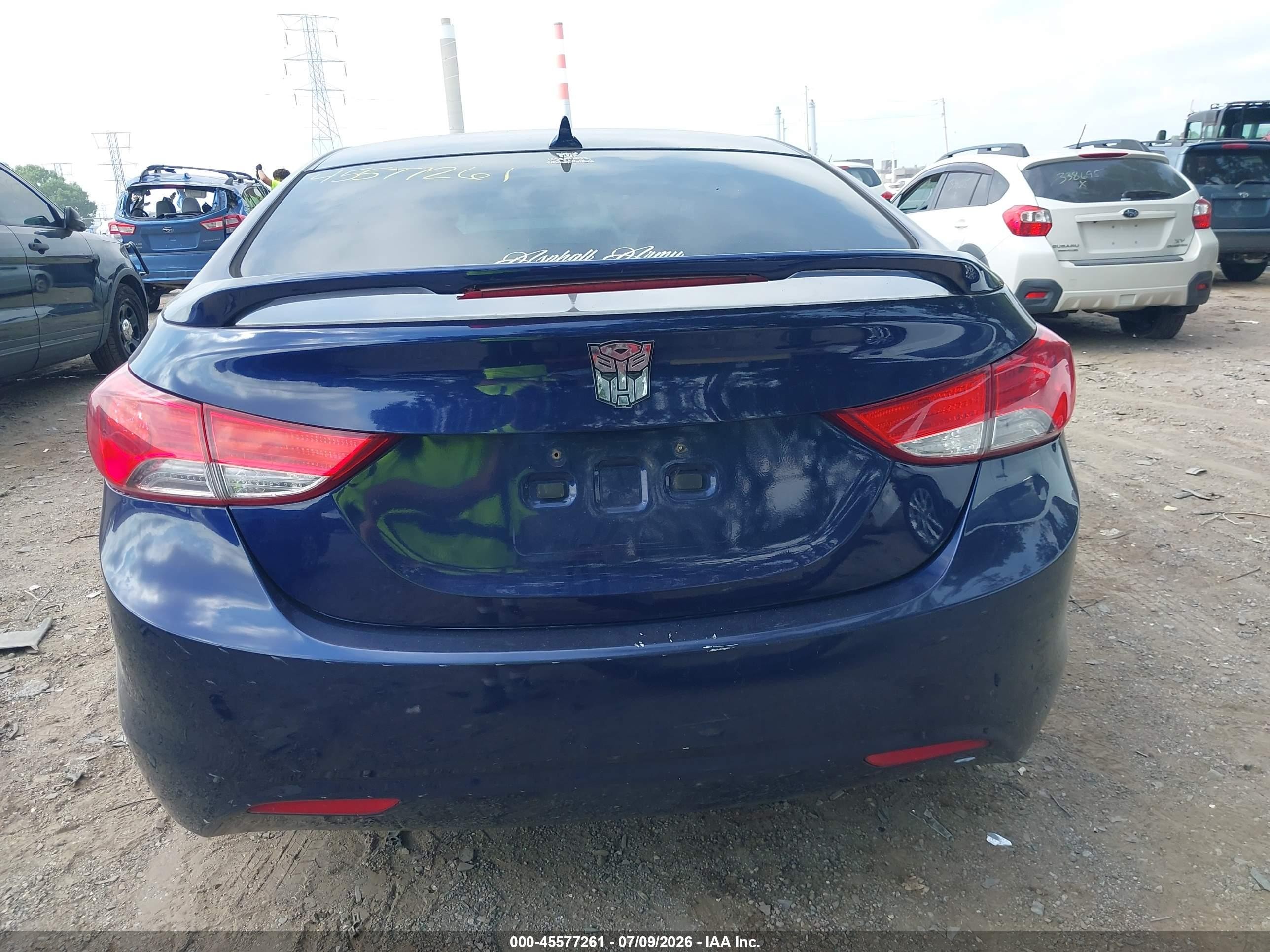 2013 Hyundai Elantra Gls Blue vin: 5NPDH4AE8DH356684