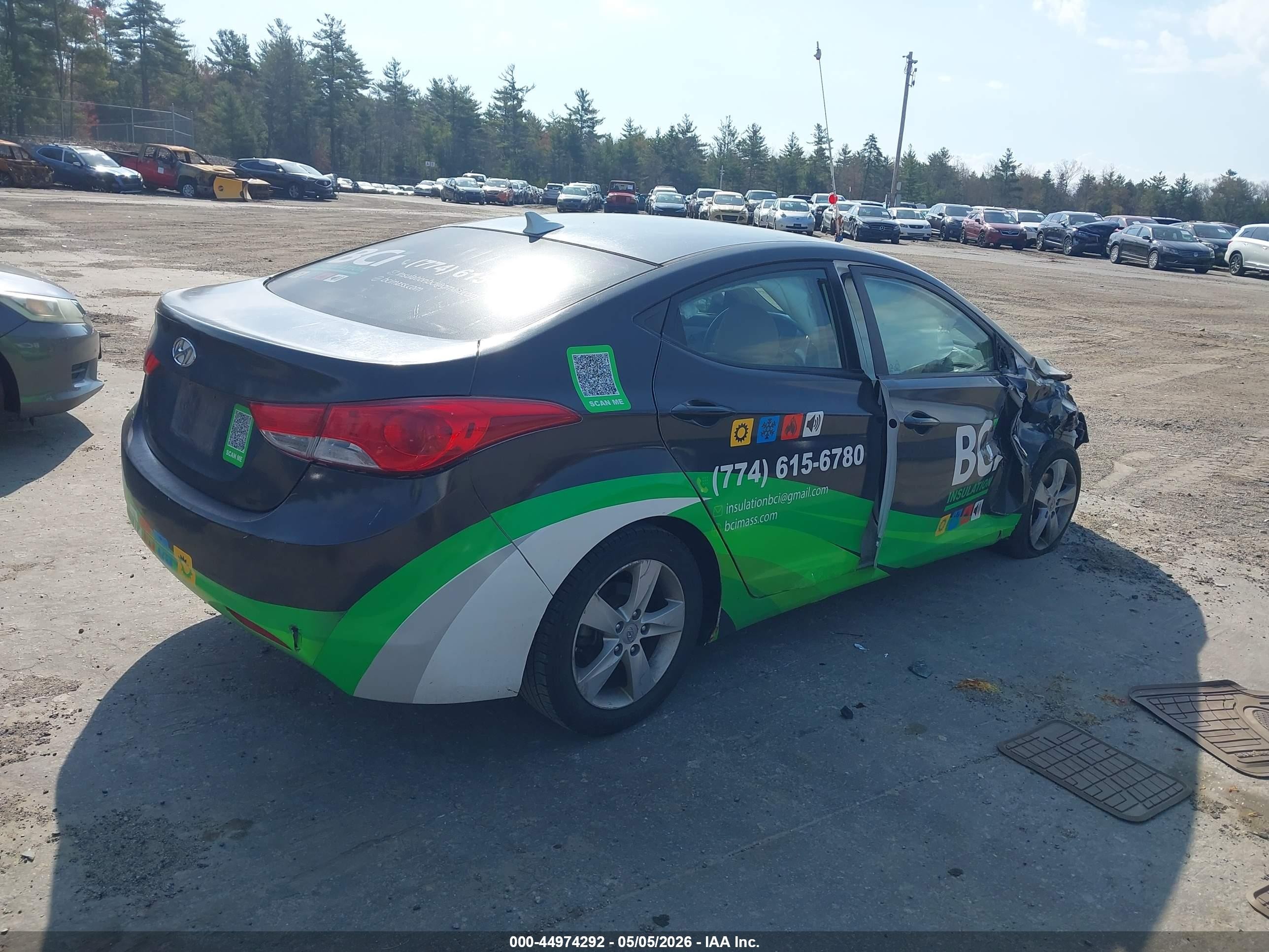 2013 Hyundai Elantra Gls Black vin: 5NPDH4AE8DH357754