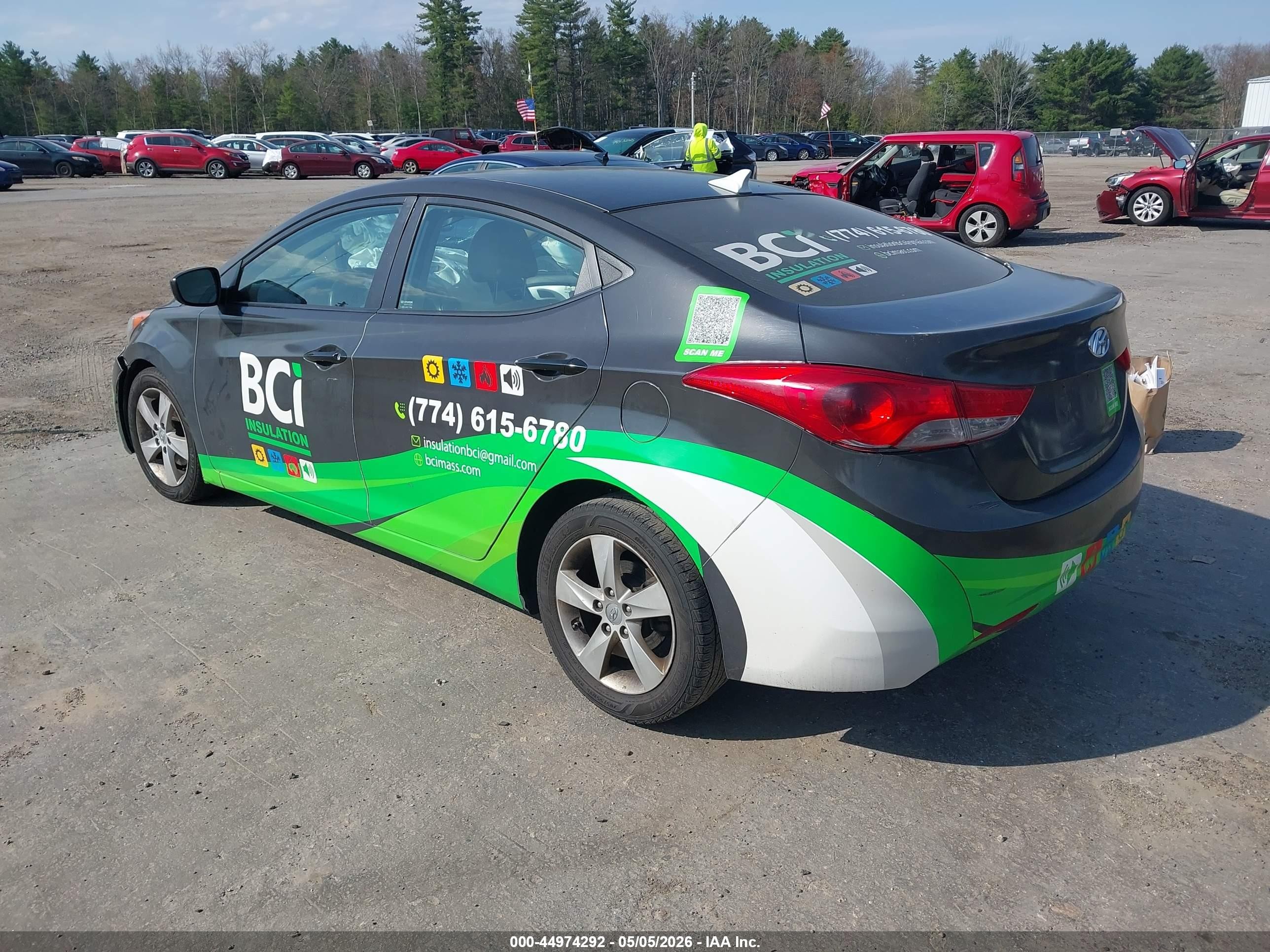 2013 Hyundai Elantra Gls Black vin: 5NPDH4AE8DH357754