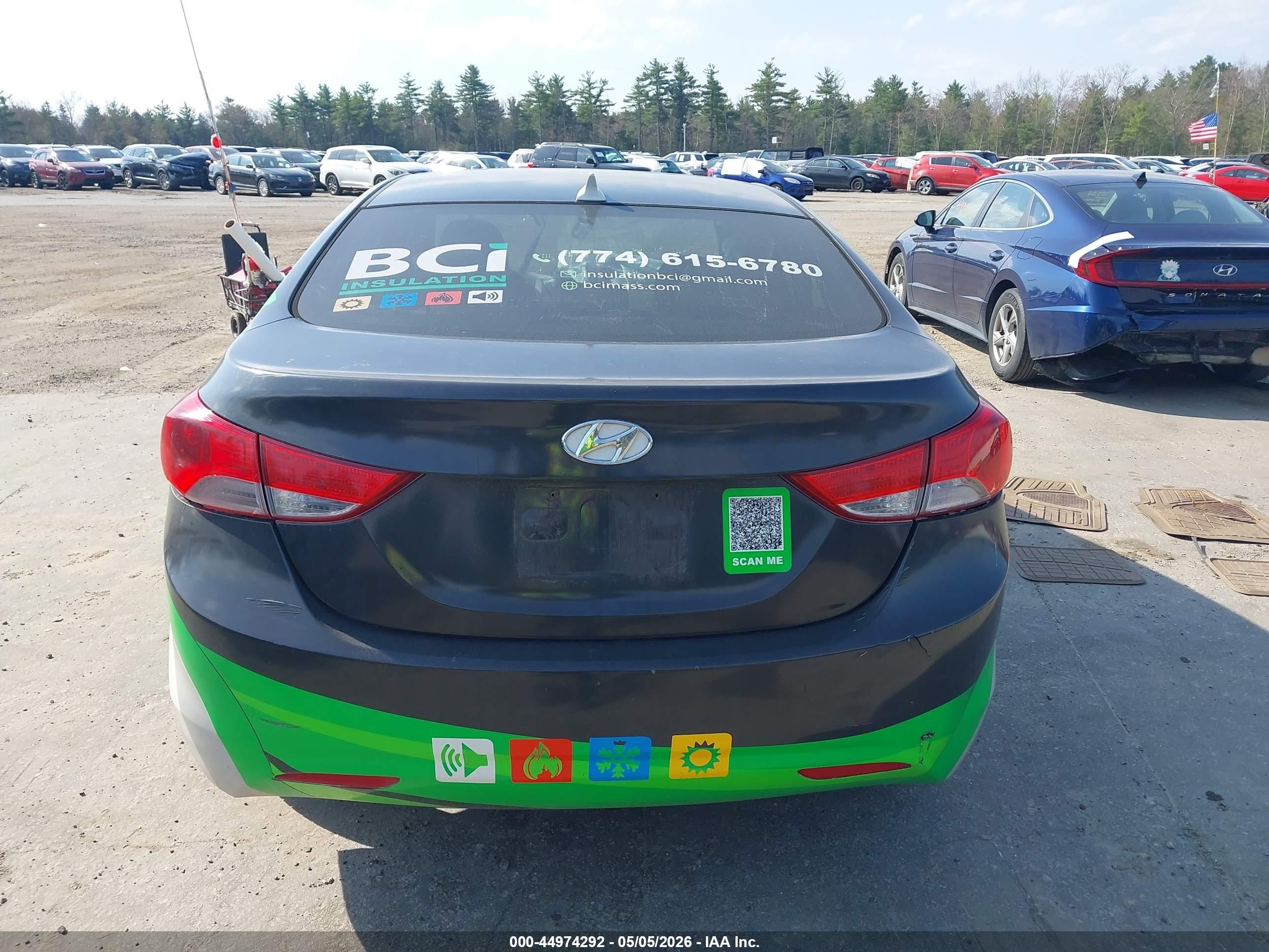 2013 Hyundai Elantra Gls Black vin: 5NPDH4AE8DH357754
