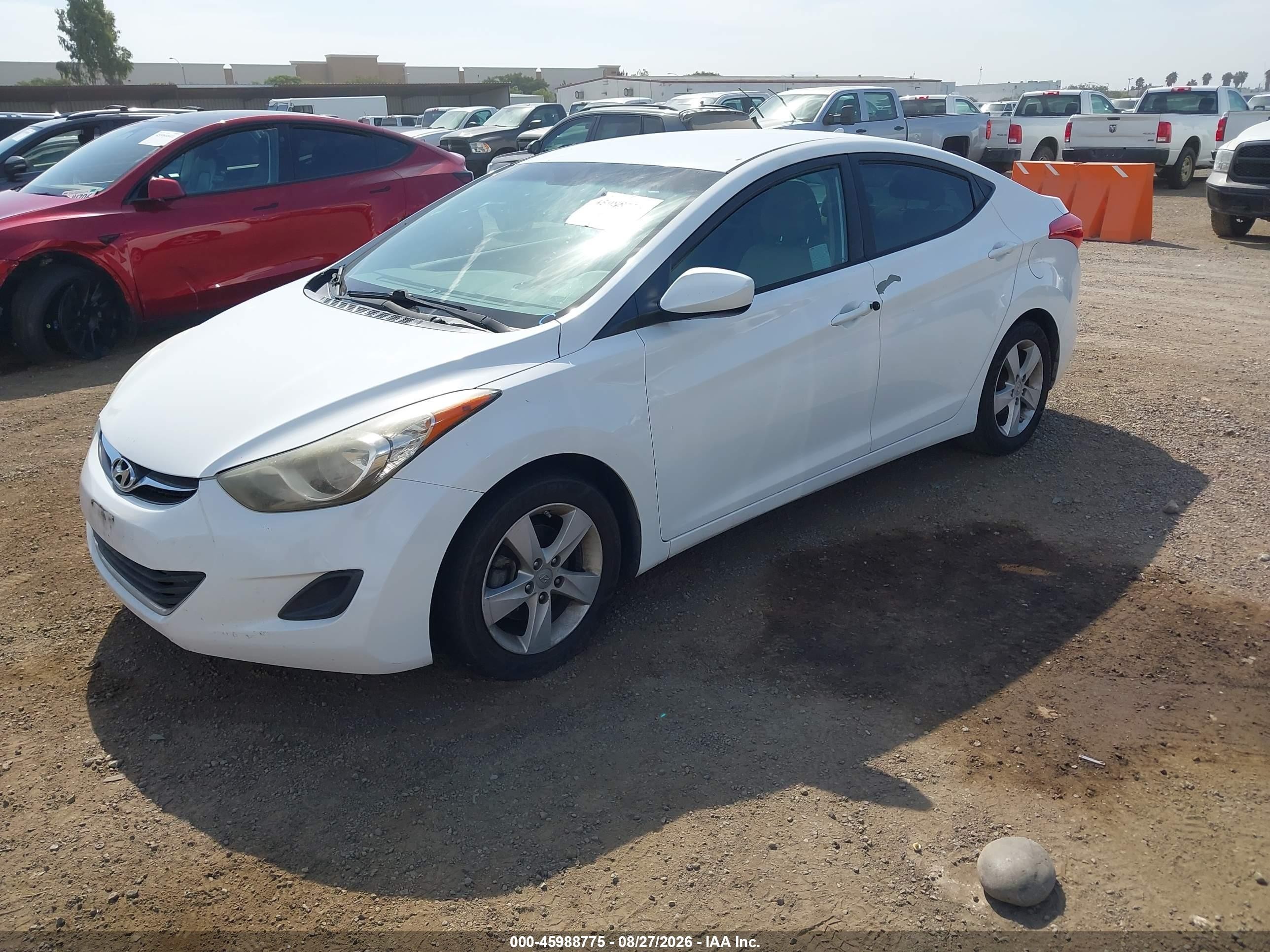 2013 Hyundai Elantra Gls White vin: 5NPDH4AE8DH365496
