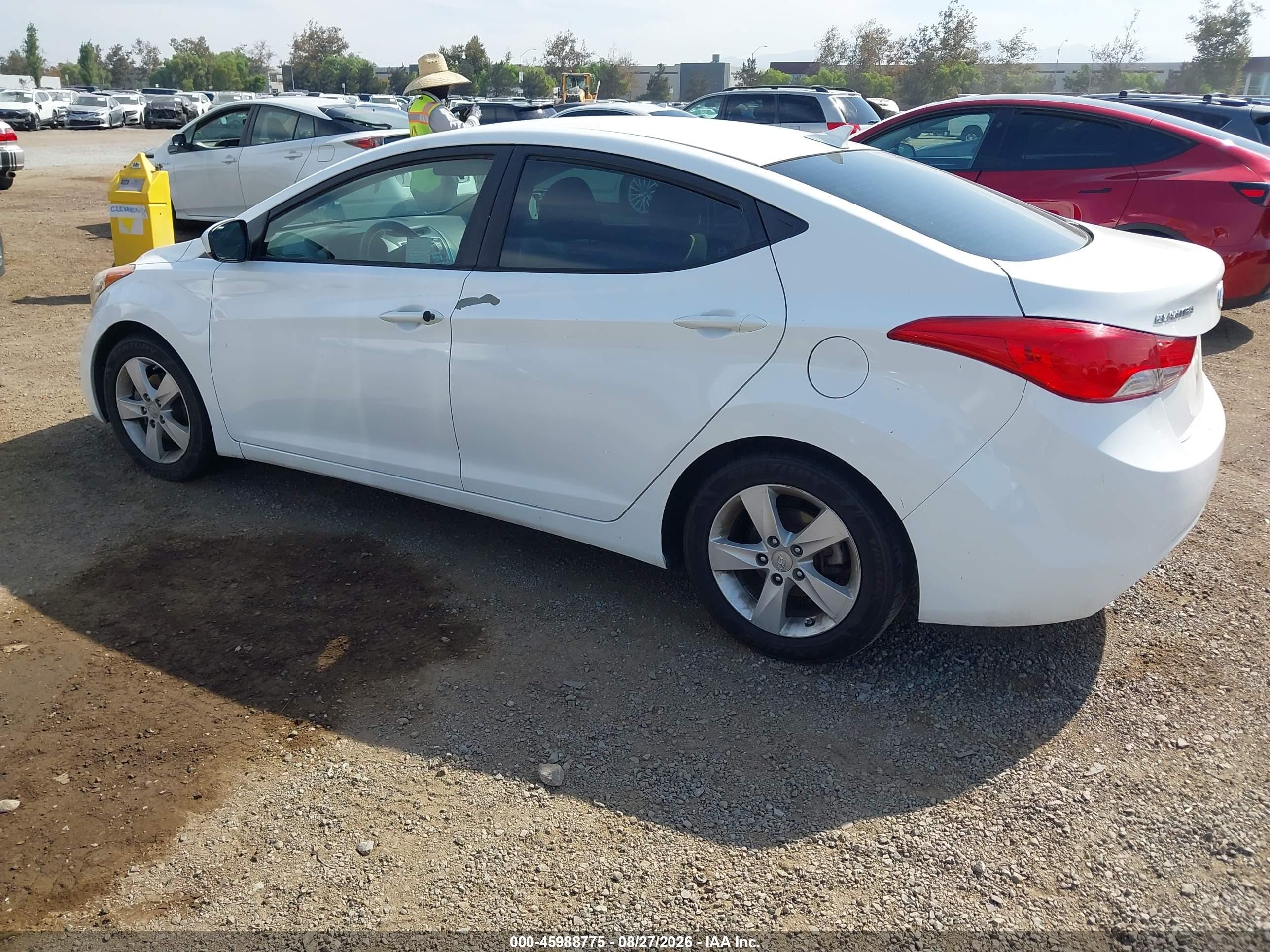 2013 Hyundai Elantra Gls White vin: 5NPDH4AE8DH365496