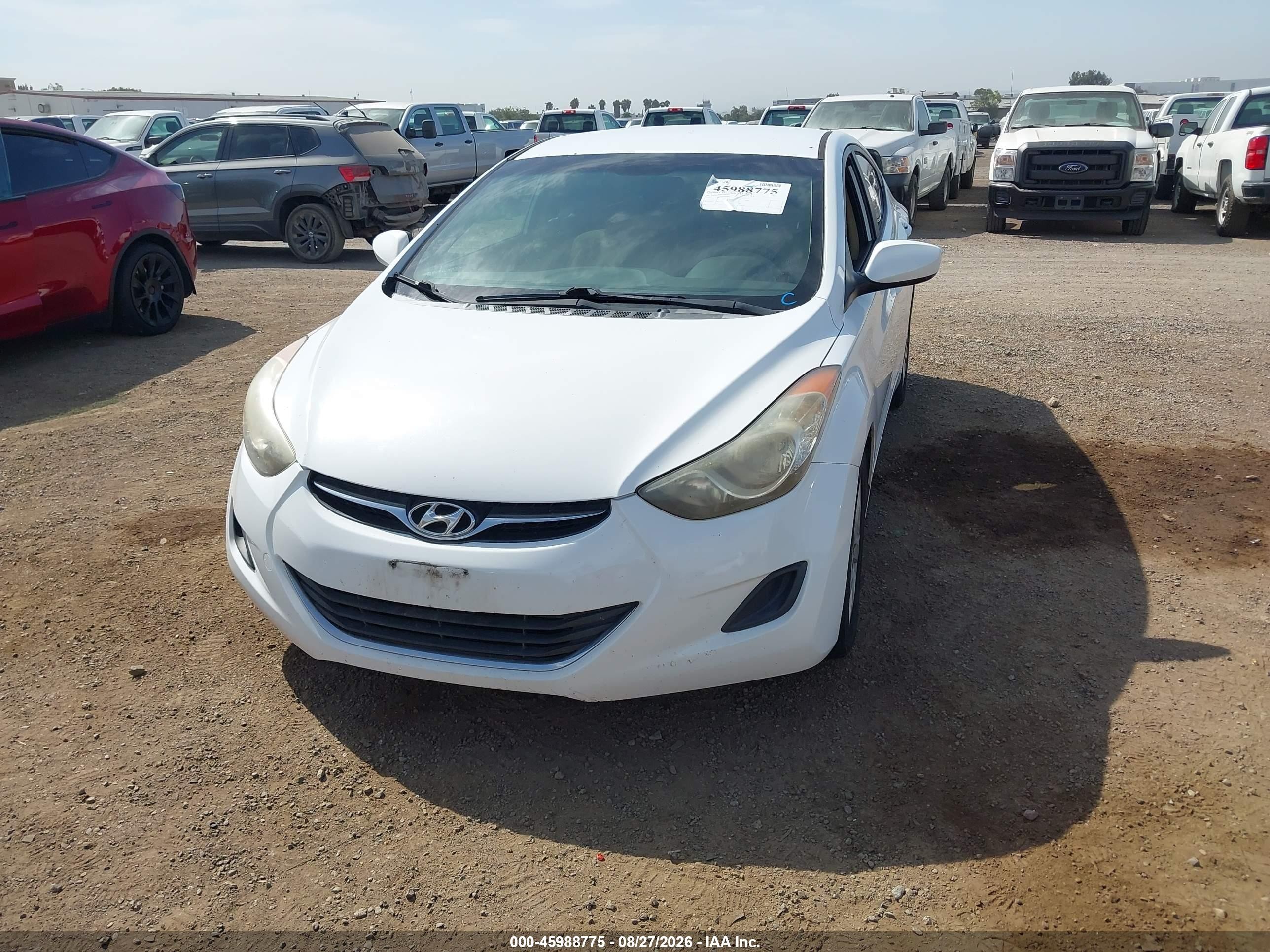 2013 Hyundai Elantra Gls White vin: 5NPDH4AE8DH365496