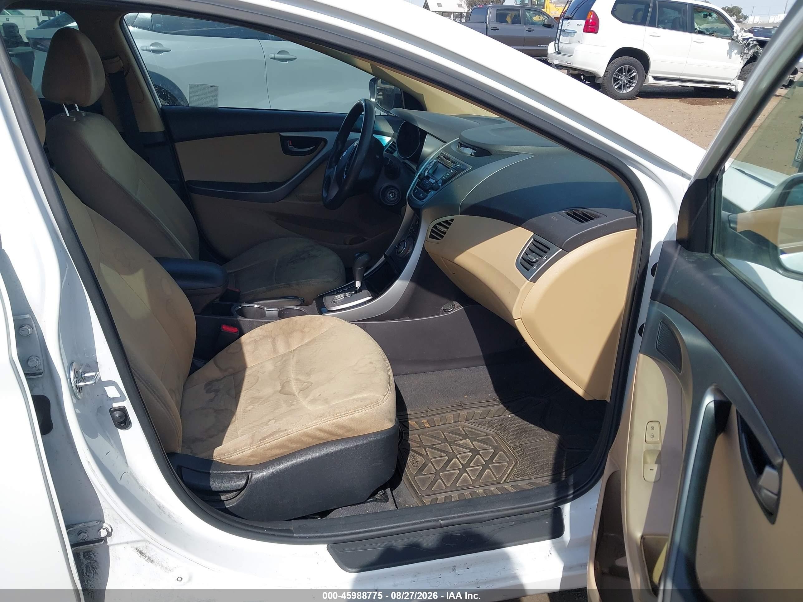 2013 Hyundai Elantra Gls White vin: 5NPDH4AE8DH365496