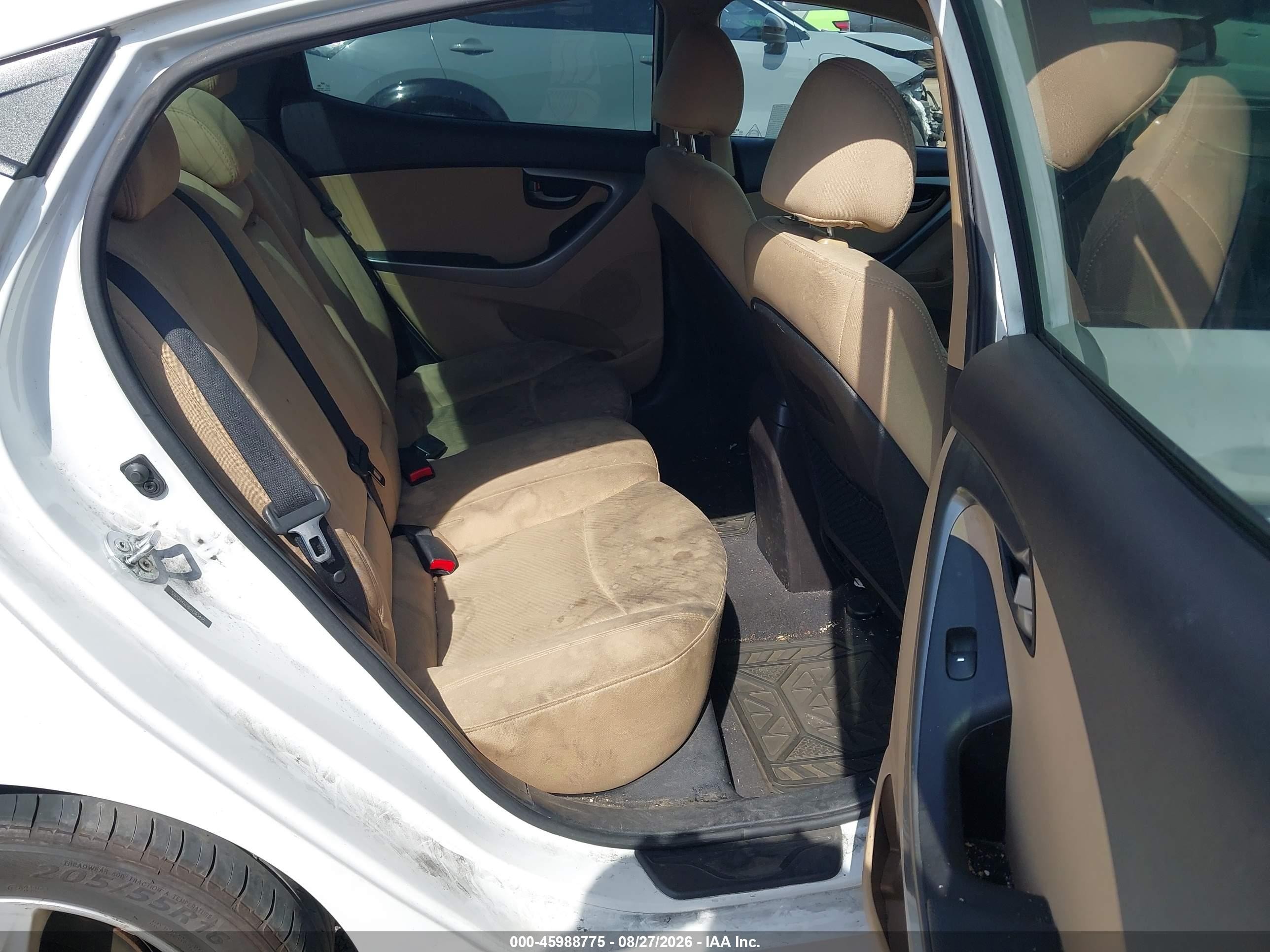 2013 Hyundai Elantra Gls White vin: 5NPDH4AE8DH365496