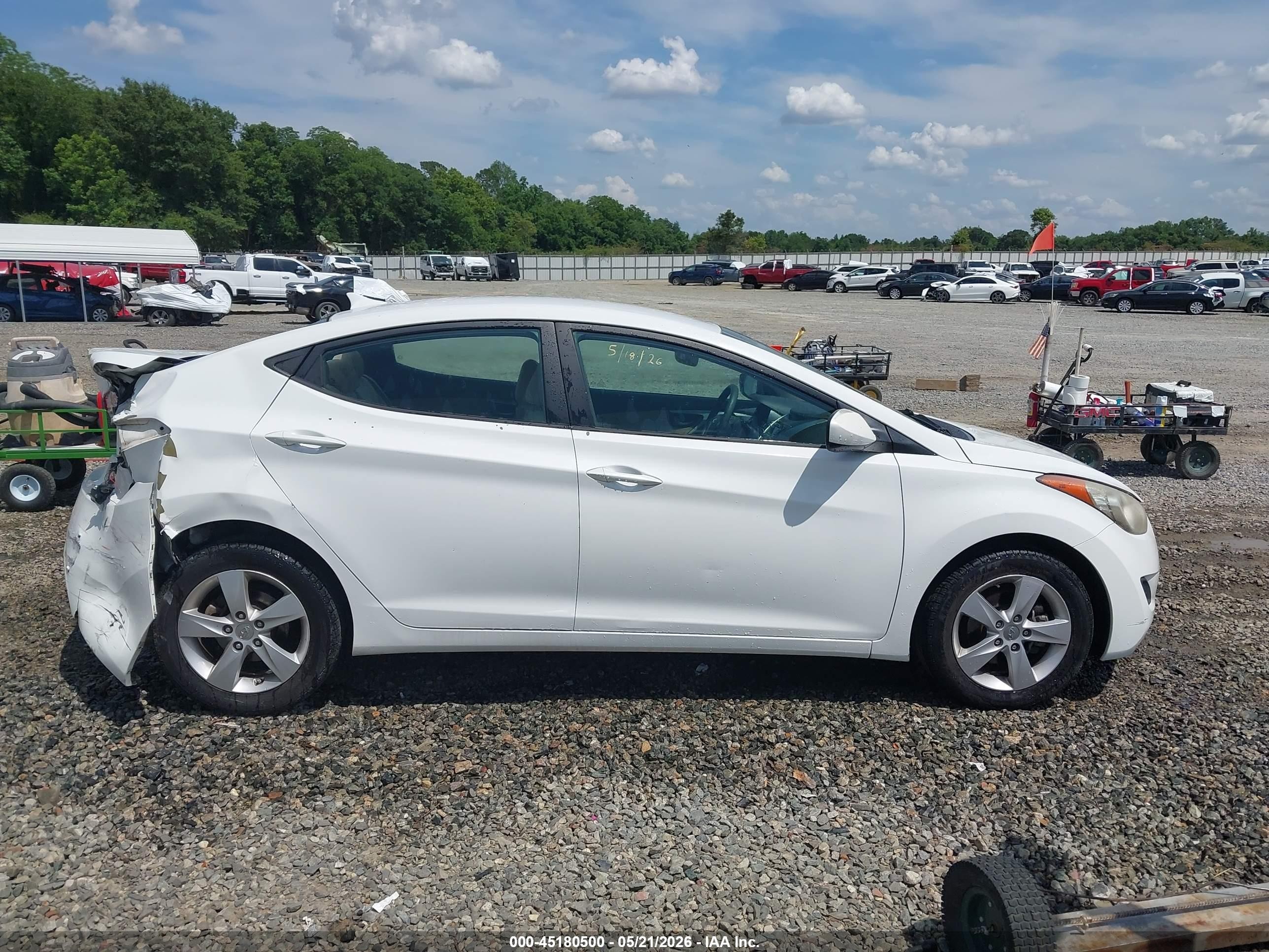 2013 Hyundai Elantra Gls White vin: 5NPDH4AE8DH373257