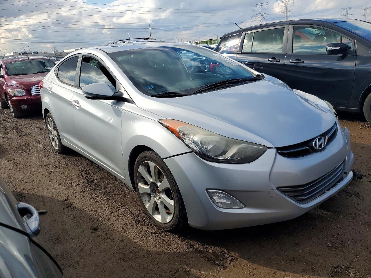 2013 Hyundai Elantra Limited Silver vin: 5NPDH4AE8DH378720