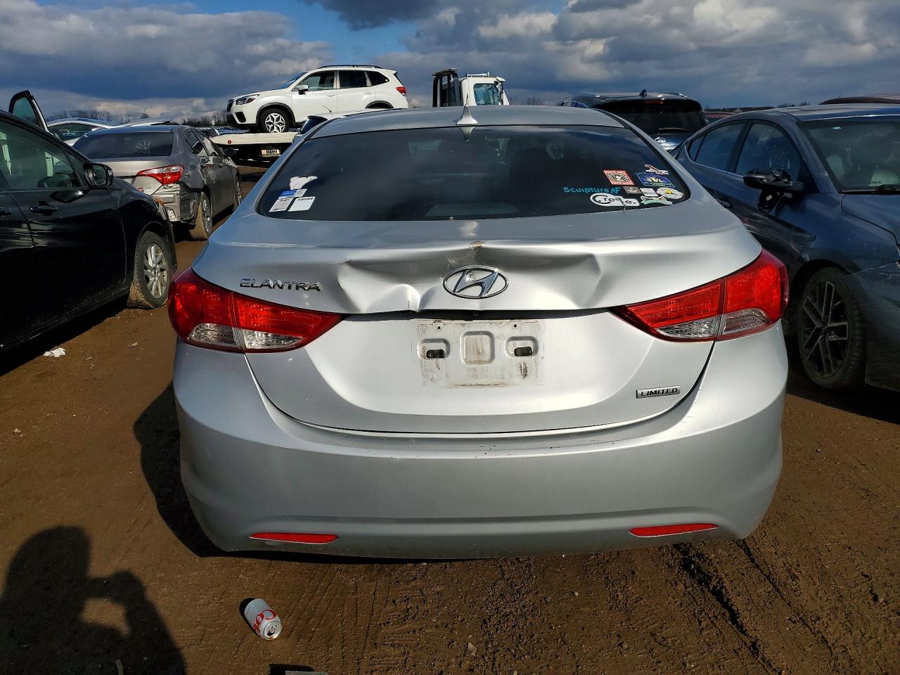2013 Hyundai Elantra Limited Silver vin: 5NPDH4AE8DH378720