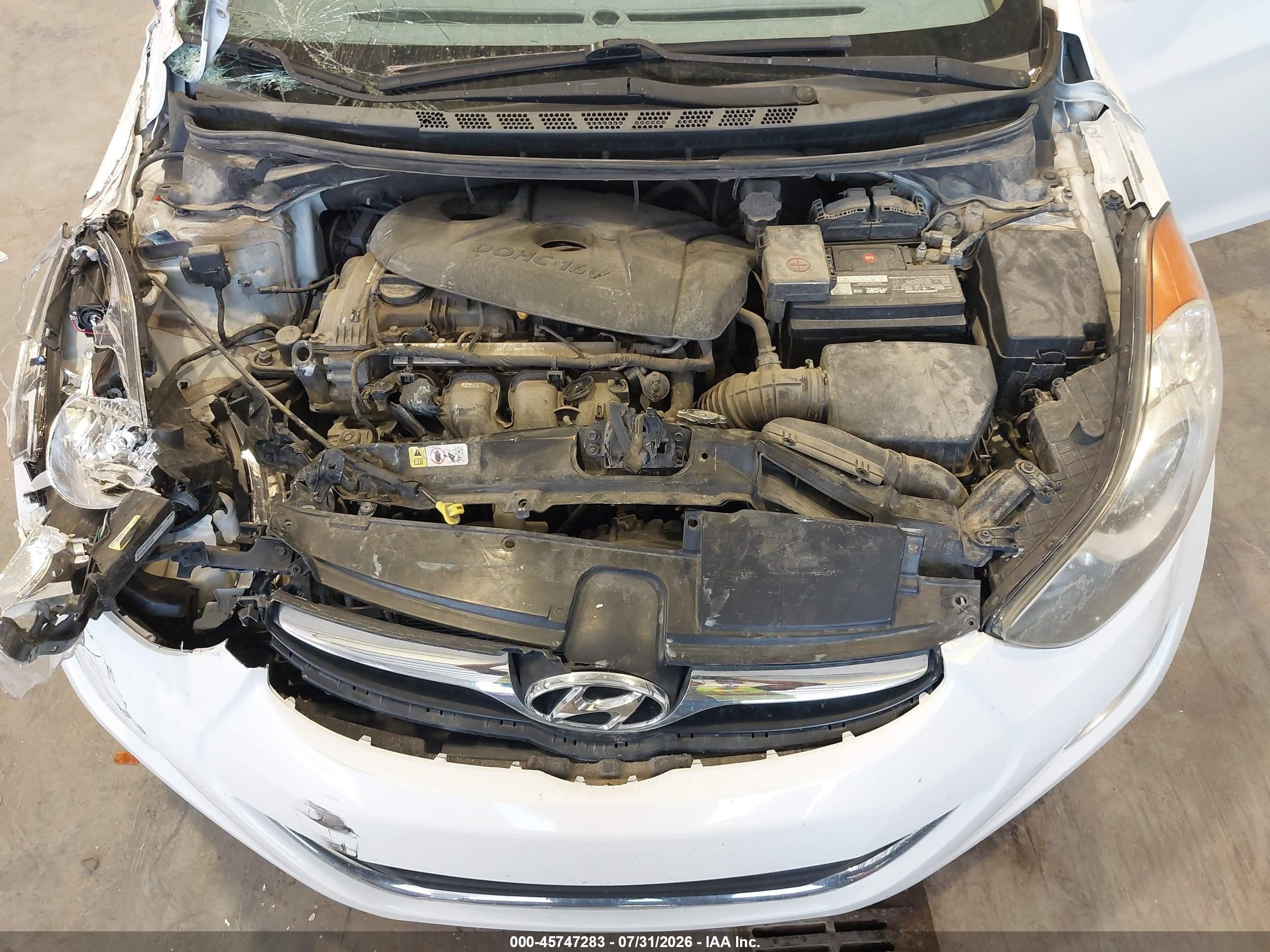 2013 Hyundai Elantra Gls White vin: 5NPDH4AE8DH390091