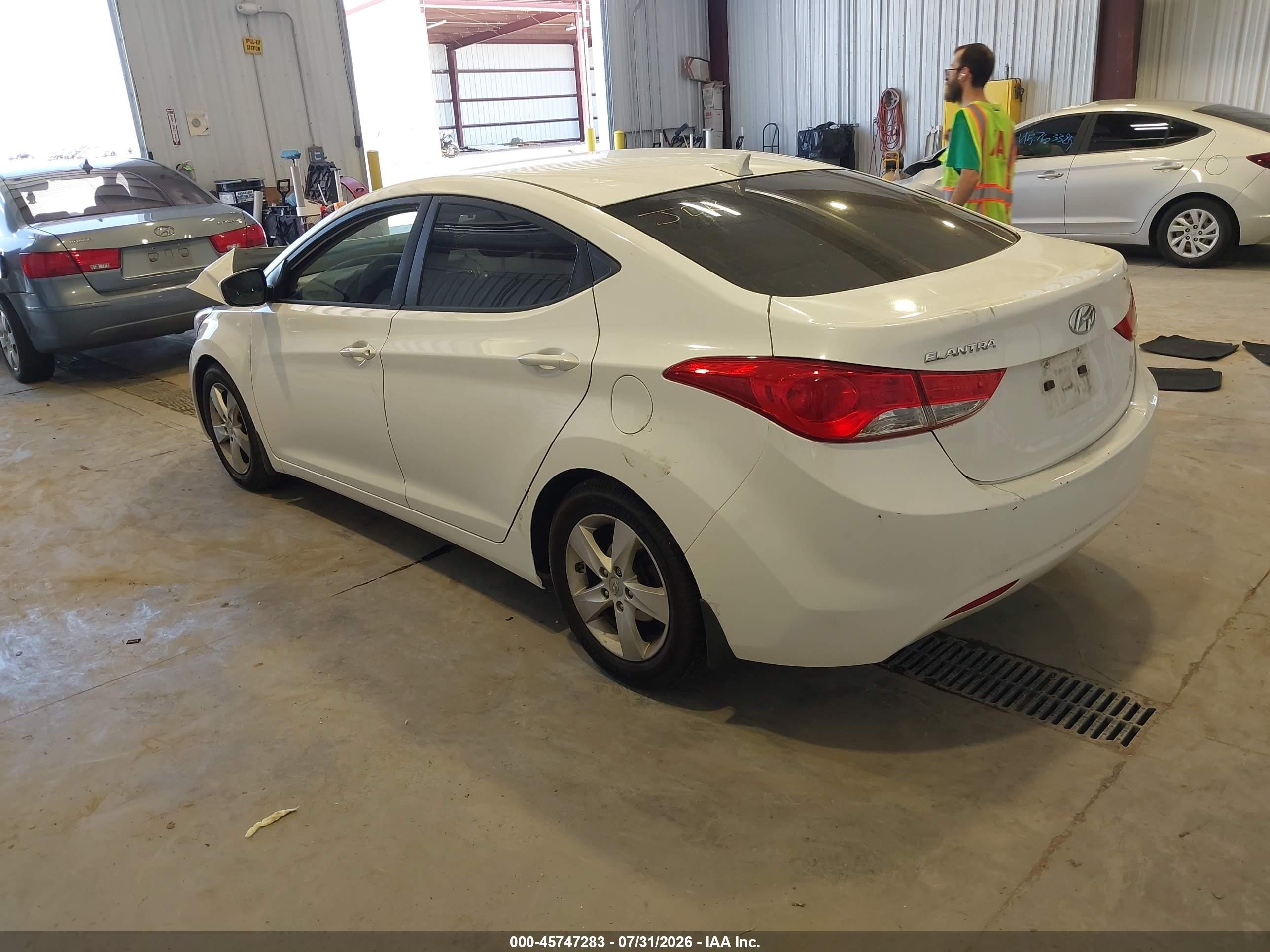 2013 Hyundai Elantra Gls White vin: 5NPDH4AE8DH390091