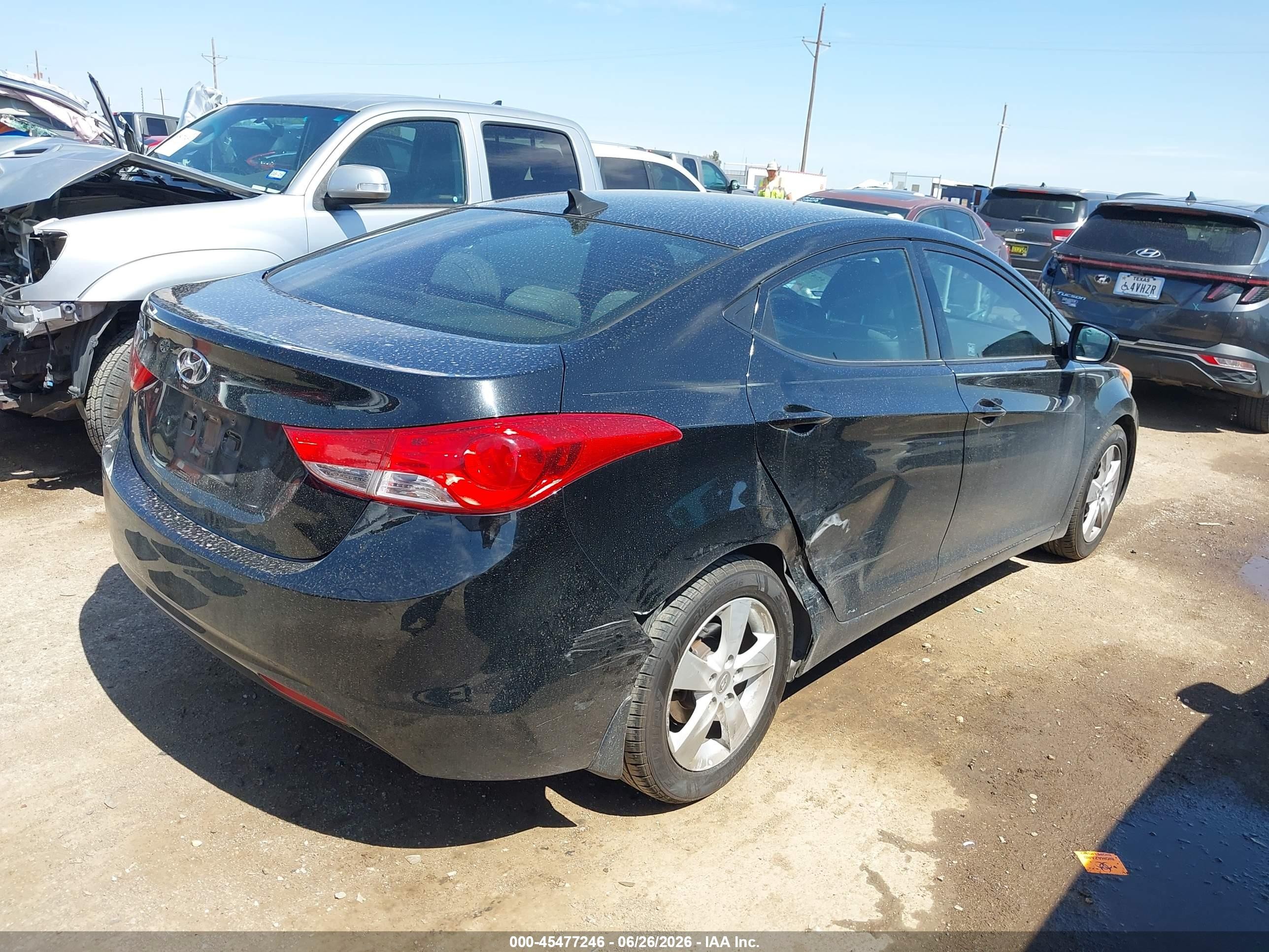 2013 Hyundai Elantra Gls Black vin: 5NPDH4AE8DH402157