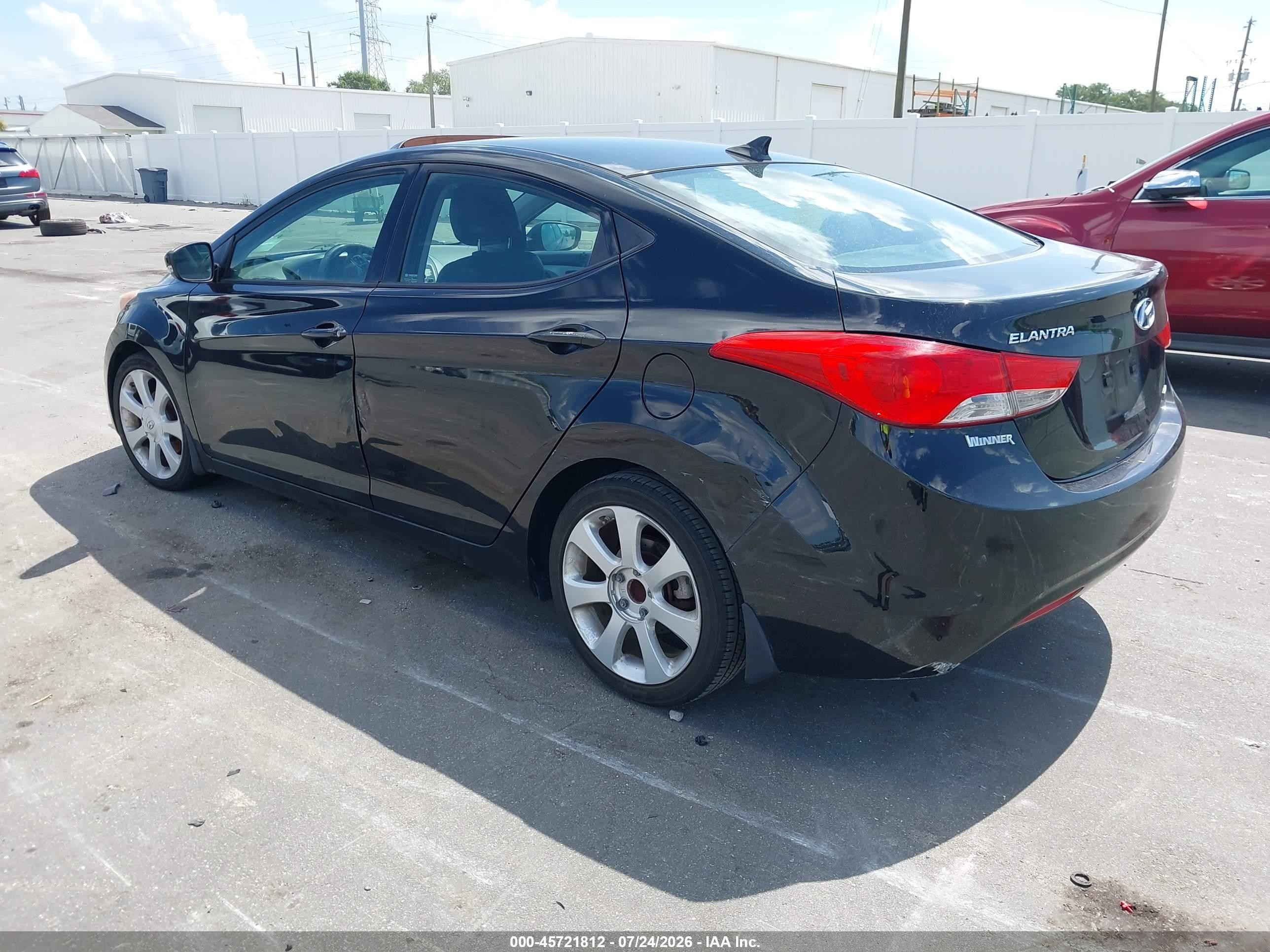 2013 Hyundai Elantra Limited Black vin: 5NPDH4AE8DH416382