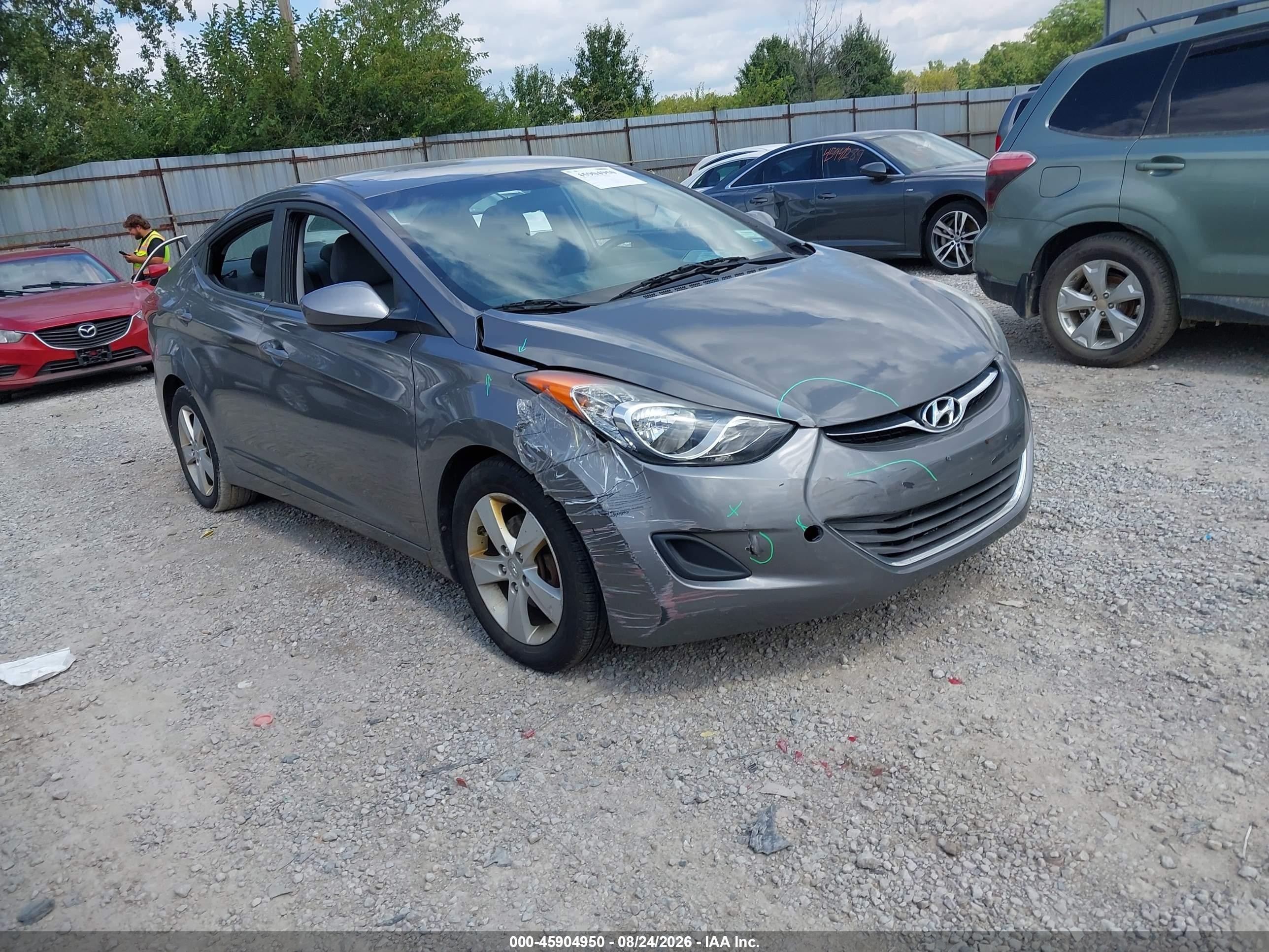 2013 Hyundai Elantra Gls Gray vin: 5NPDH4AE8DH419525