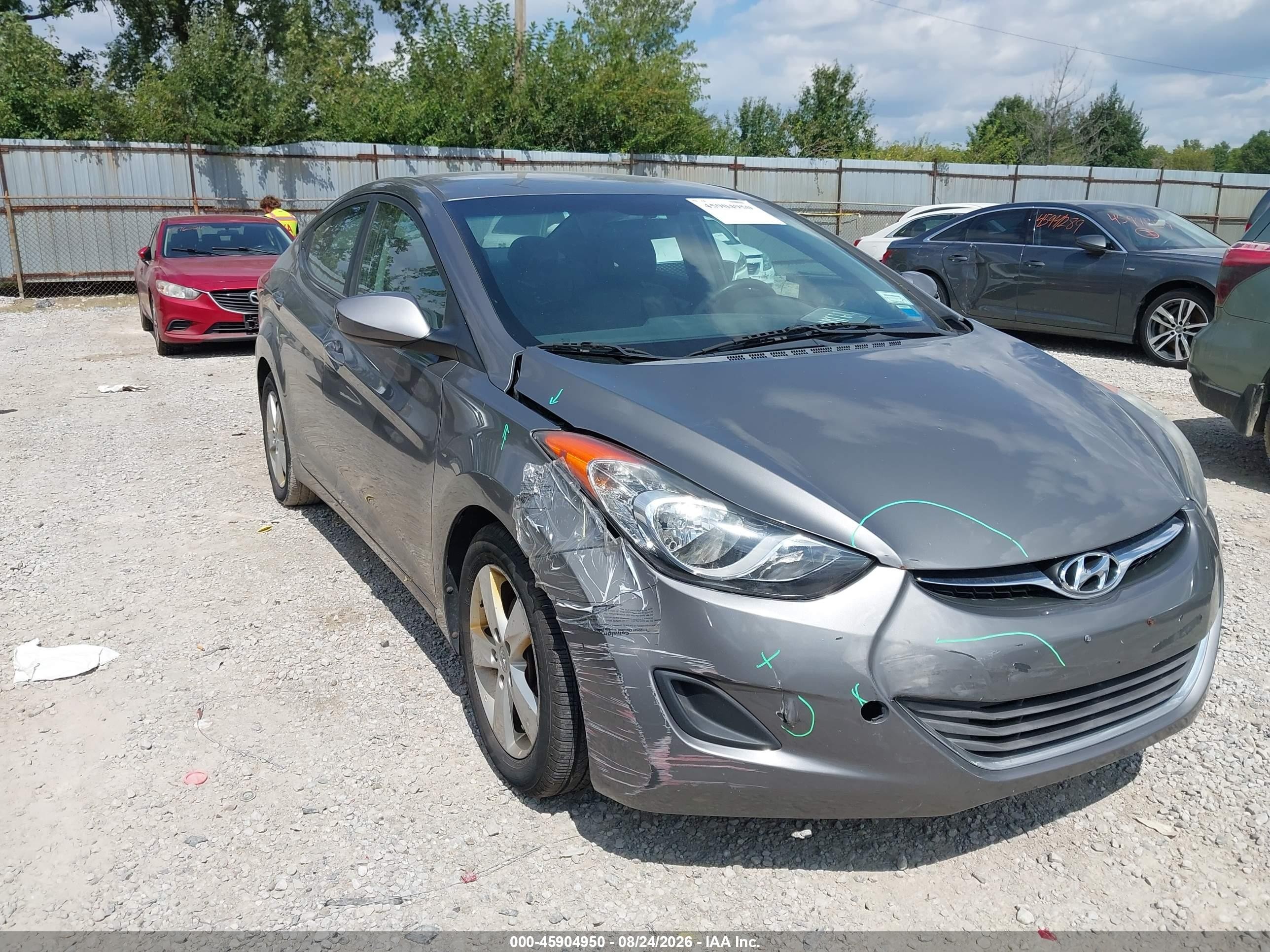 2013 Hyundai Elantra Gls Gray vin: 5NPDH4AE8DH419525