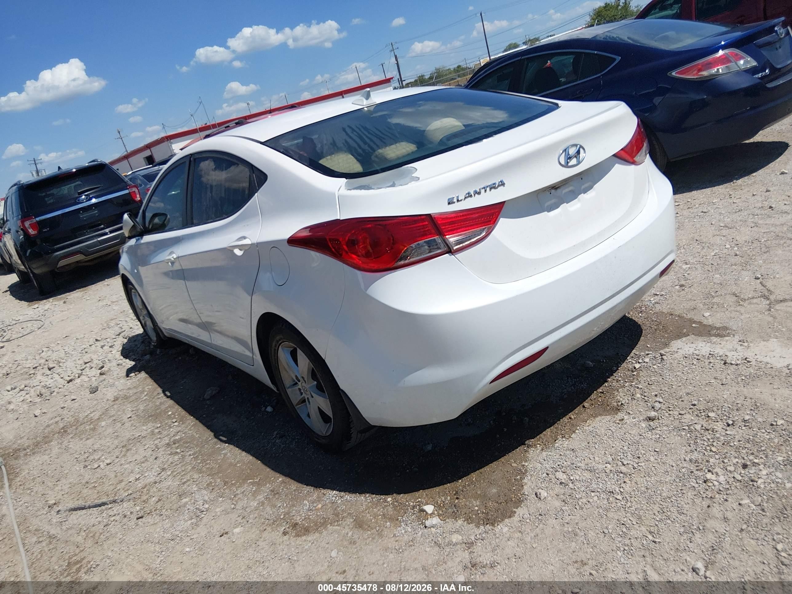2013 Hyundai Elantra Gls White vin: 5NPDH4AE8DH423784