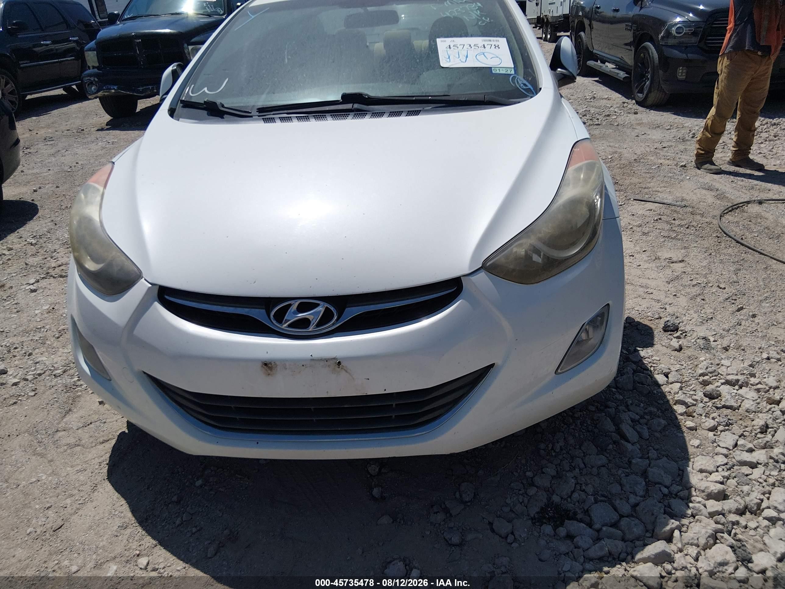 2013 Hyundai Elantra Gls White vin: 5NPDH4AE8DH423784