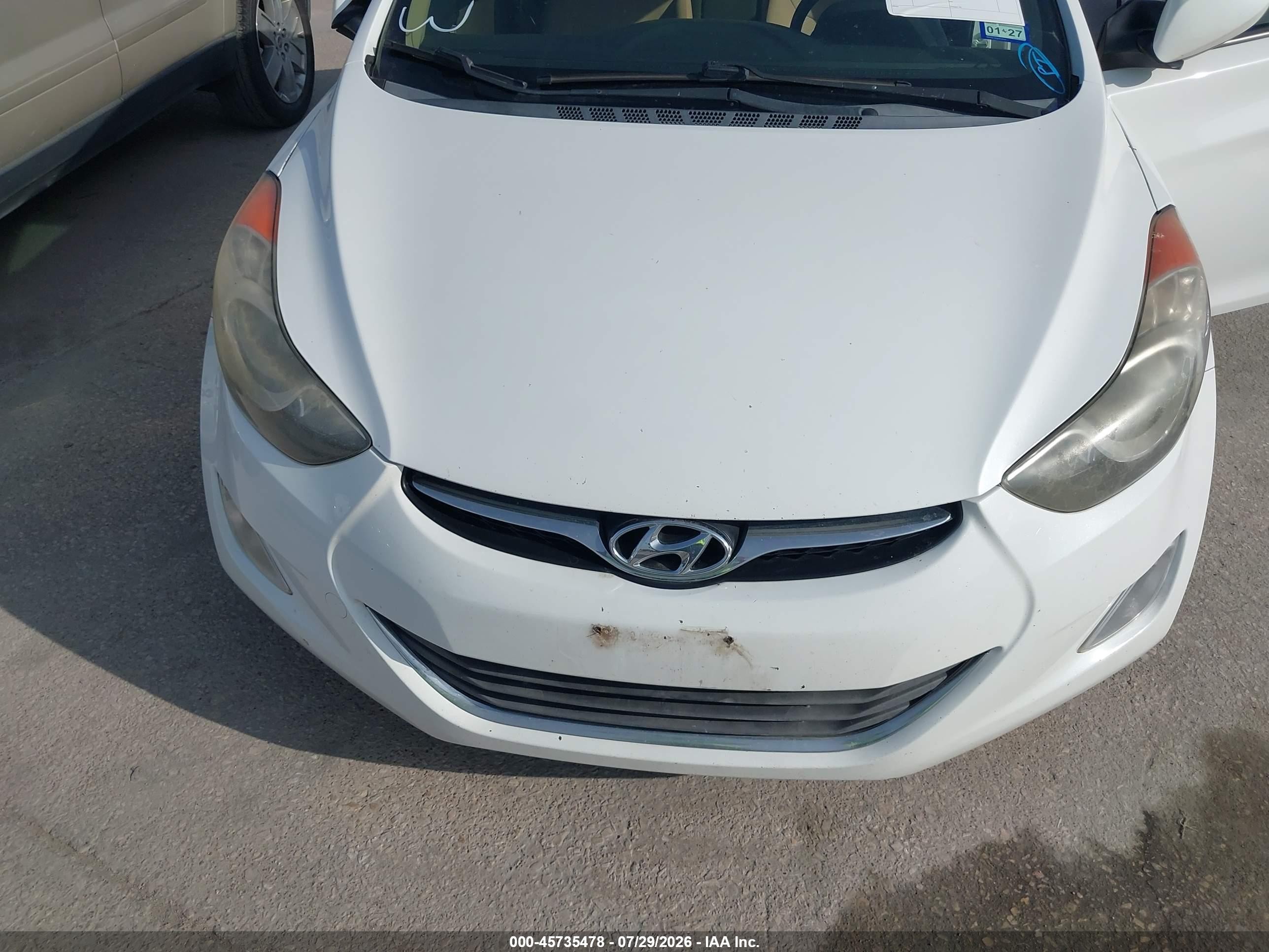2013 Hyundai Elantra Gls White vin: 5NPDH4AE8DH423784