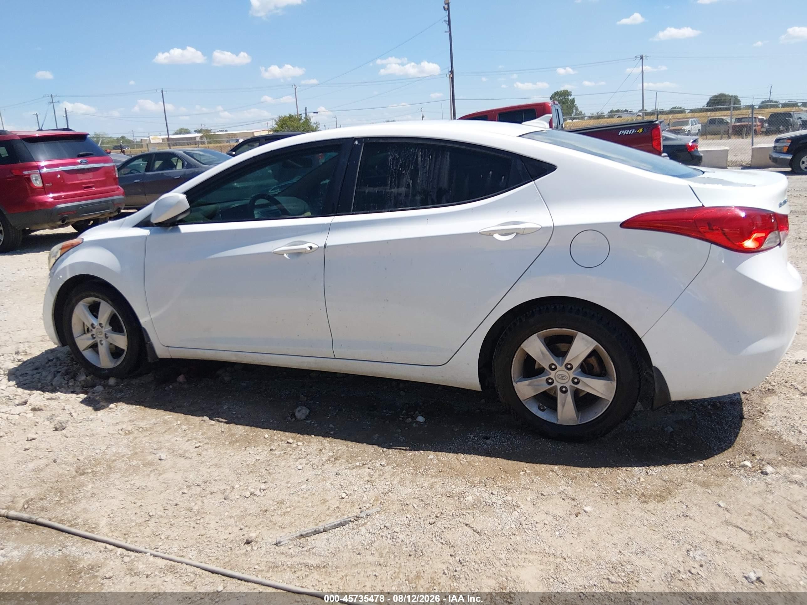 2013 Hyundai Elantra Gls White vin: 5NPDH4AE8DH423784