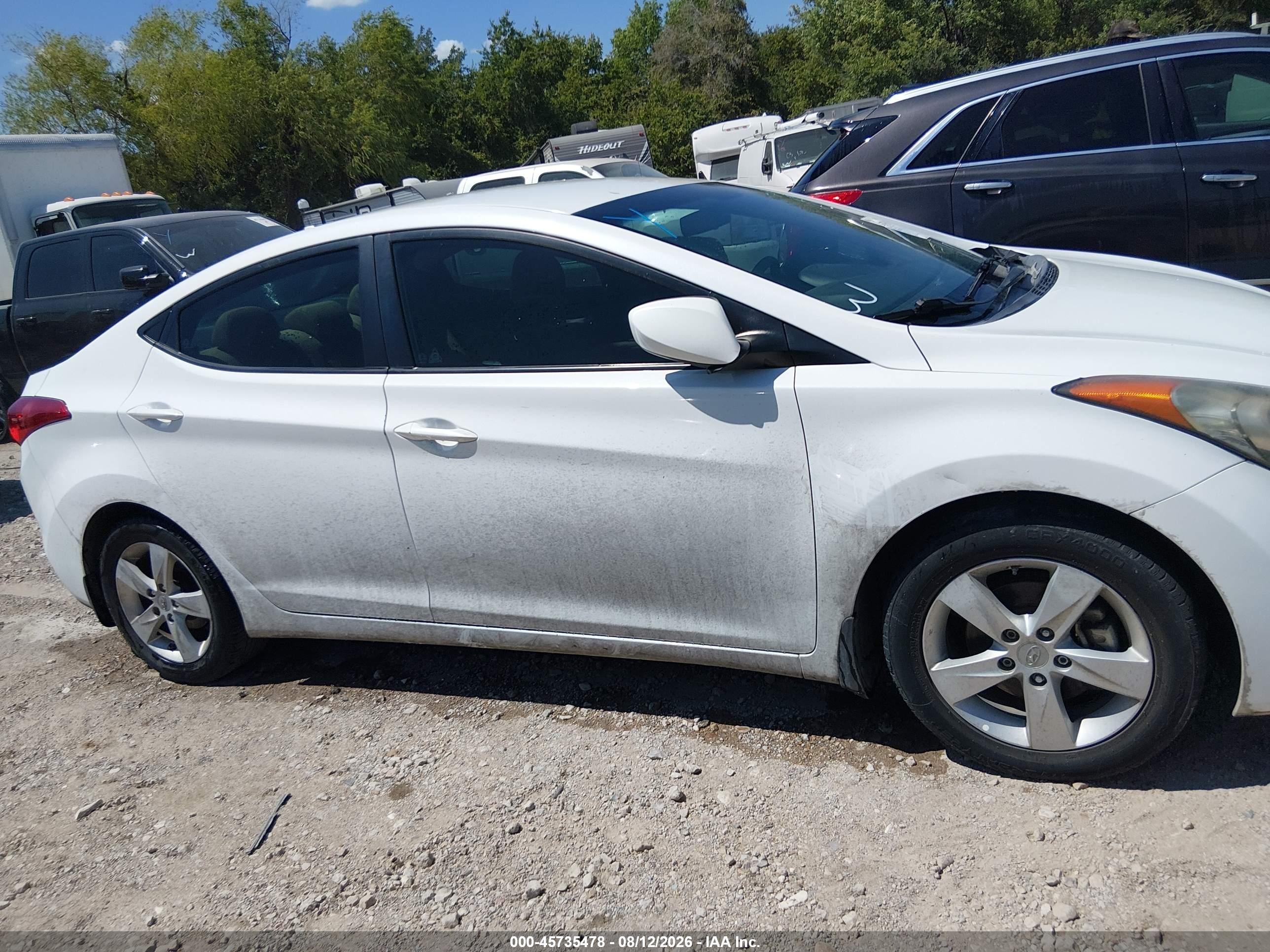 2013 Hyundai Elantra Gls White vin: 5NPDH4AE8DH423784