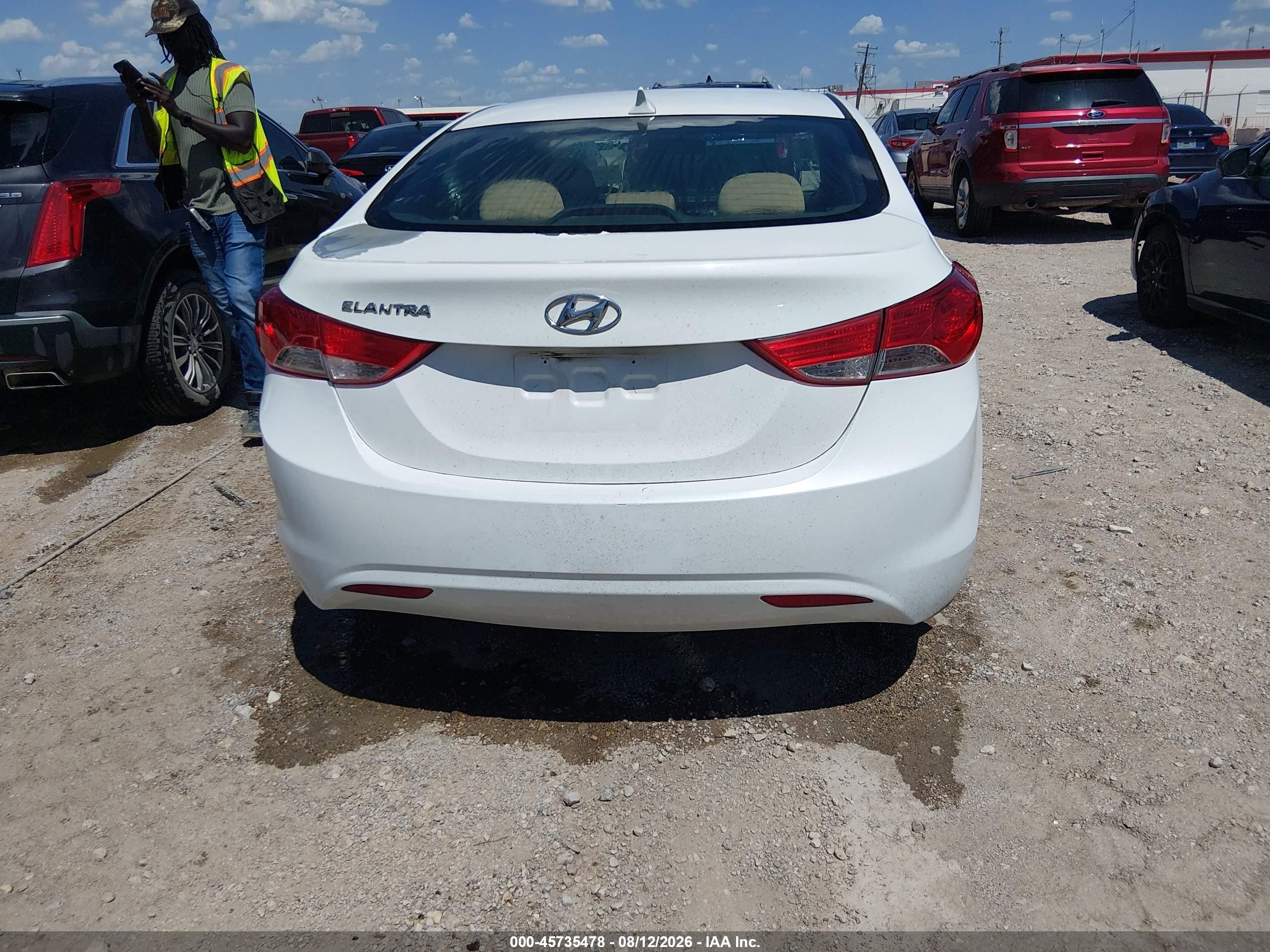 2013 Hyundai Elantra Gls White vin: 5NPDH4AE8DH423784
