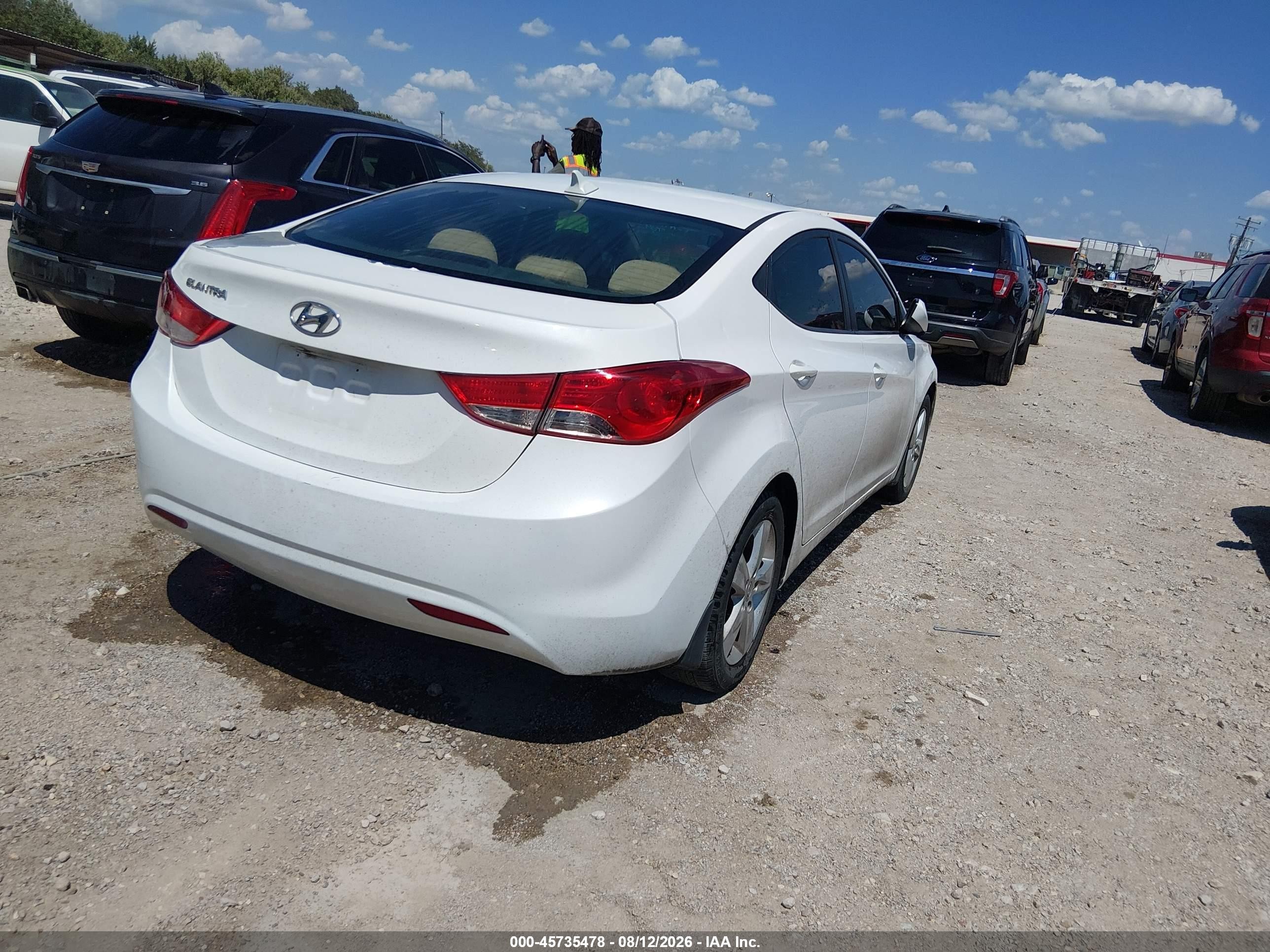 2013 Hyundai Elantra Gls White vin: 5NPDH4AE8DH423784