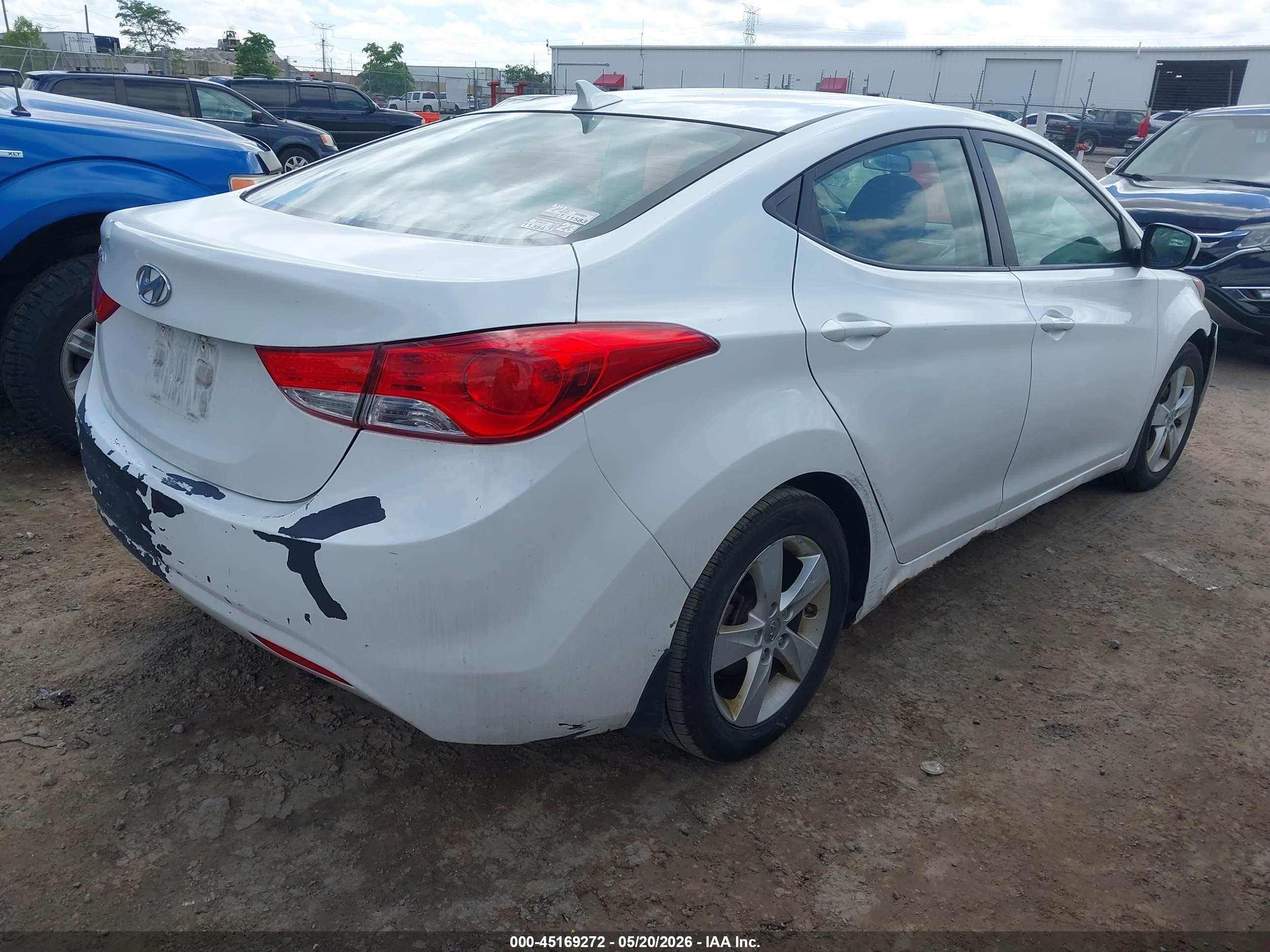 2013 Hyundai Elantra Gls White vin: 5NPDH4AE8DH426233