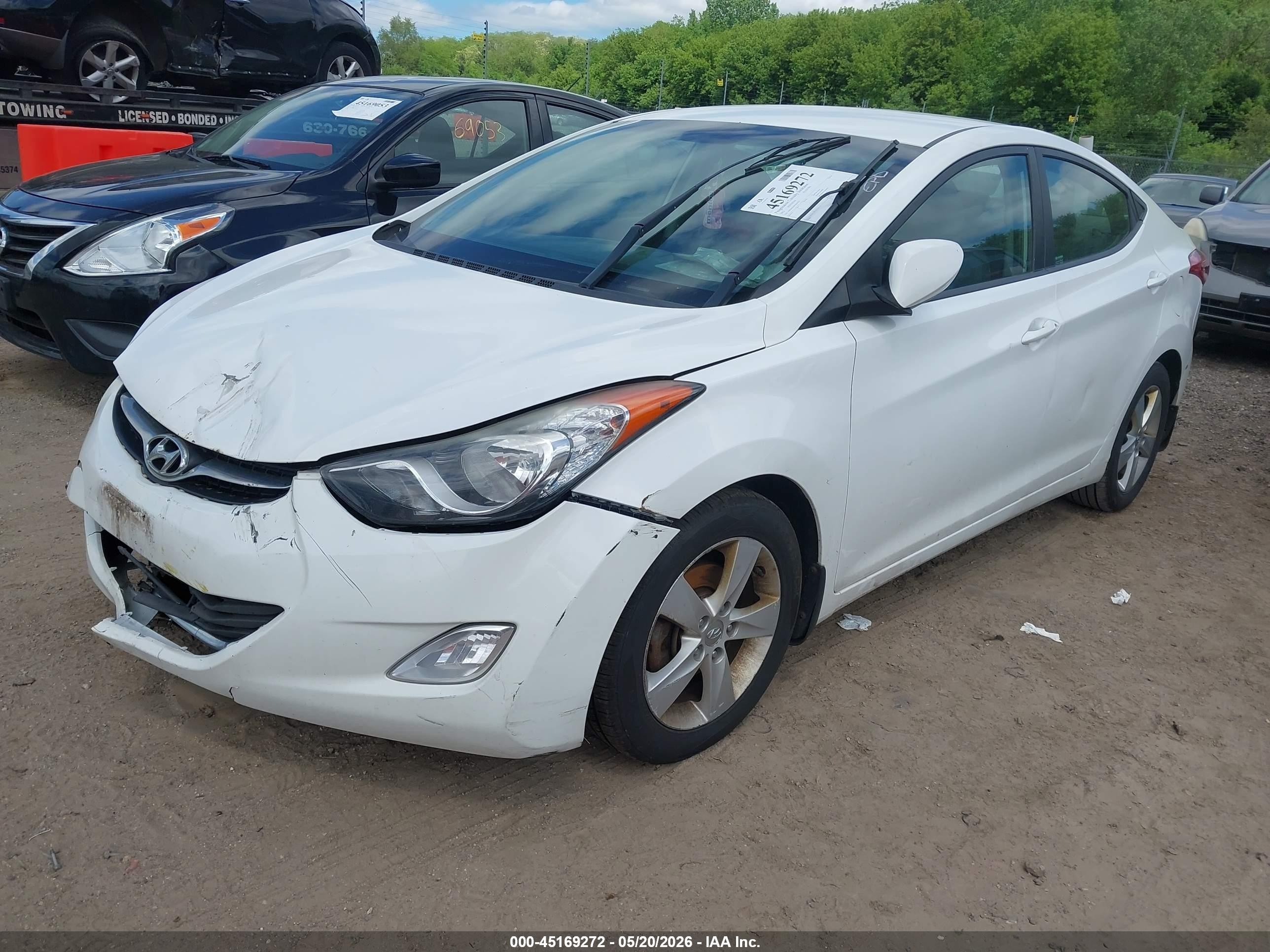 2013 Hyundai Elantra Gls White vin: 5NPDH4AE8DH426233