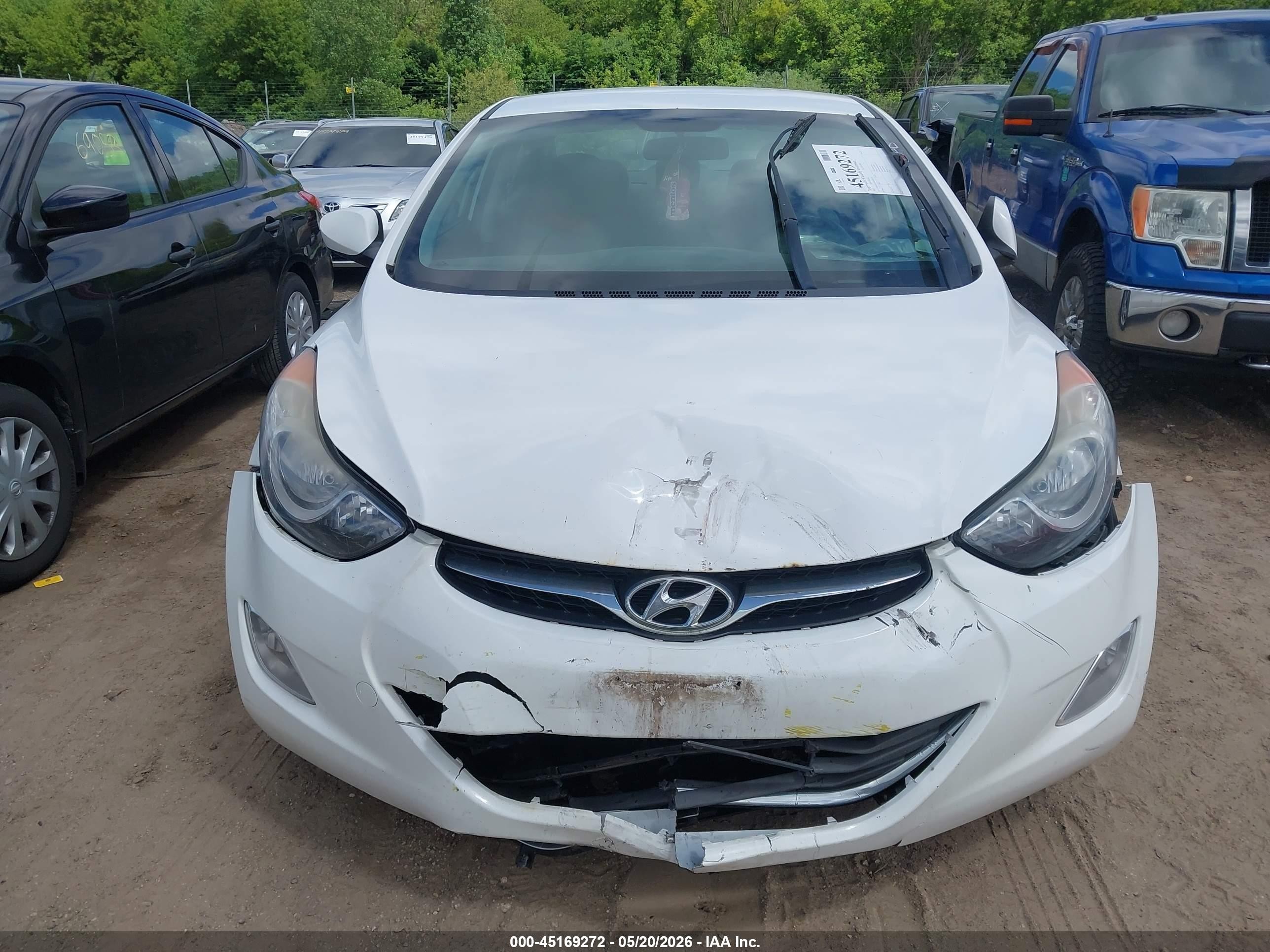 2013 Hyundai Elantra Gls White vin: 5NPDH4AE8DH426233