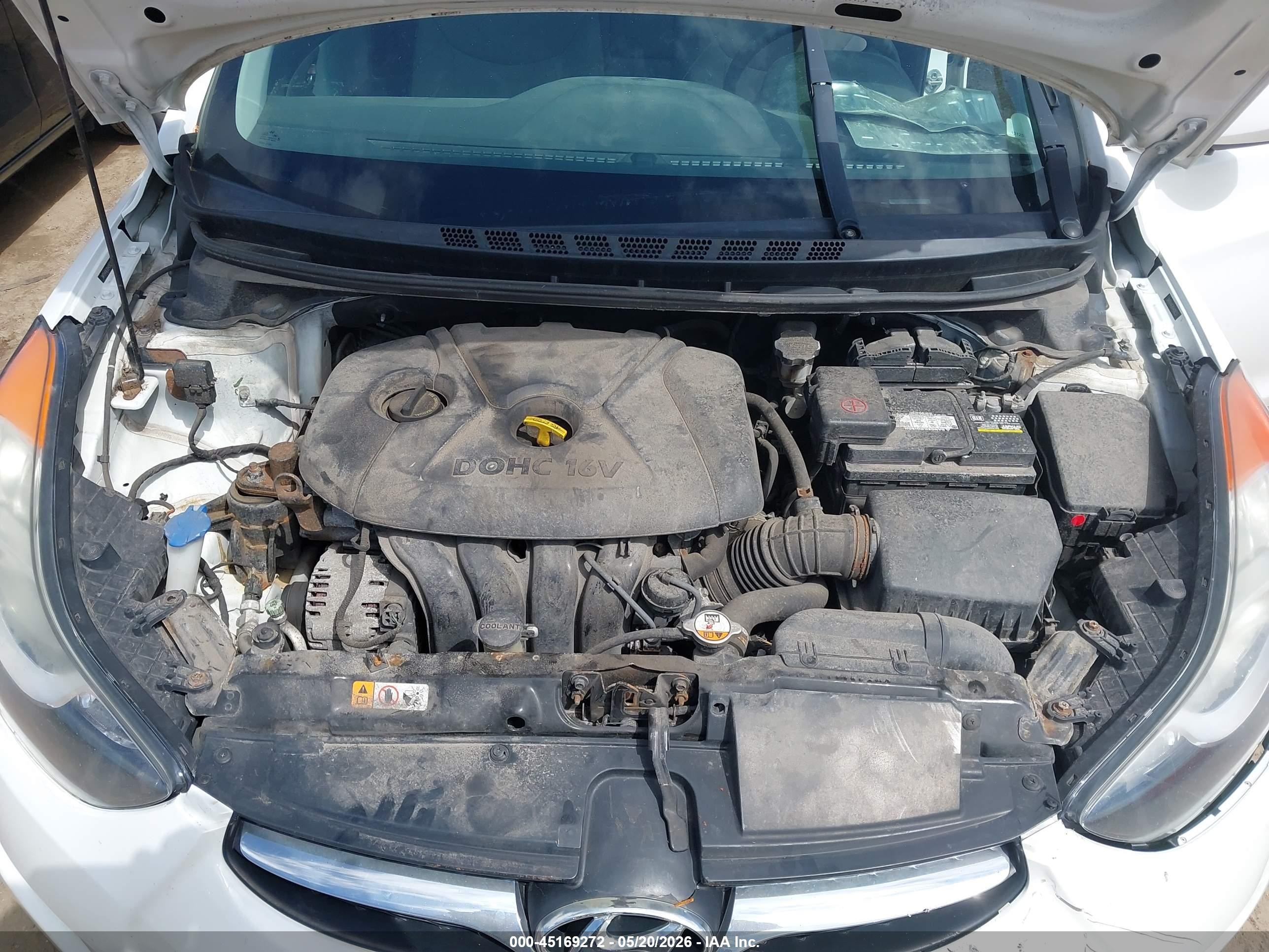 2013 Hyundai Elantra Gls White vin: 5NPDH4AE8DH426233