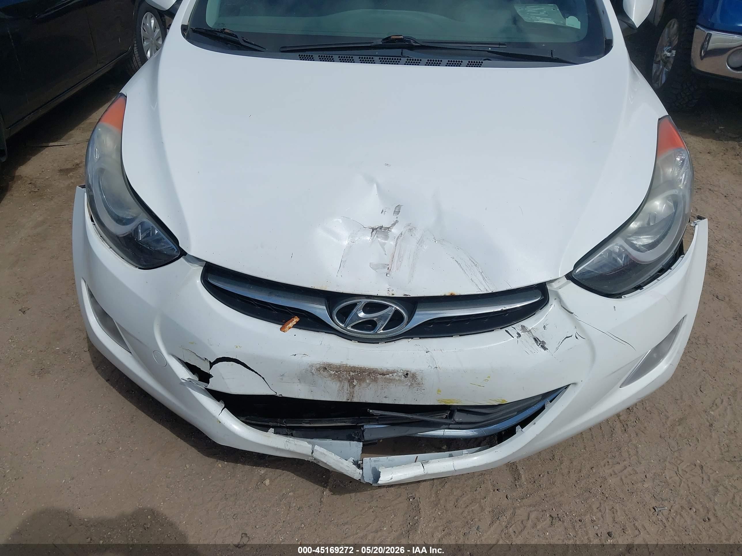 2013 Hyundai Elantra Gls White vin: 5NPDH4AE8DH426233