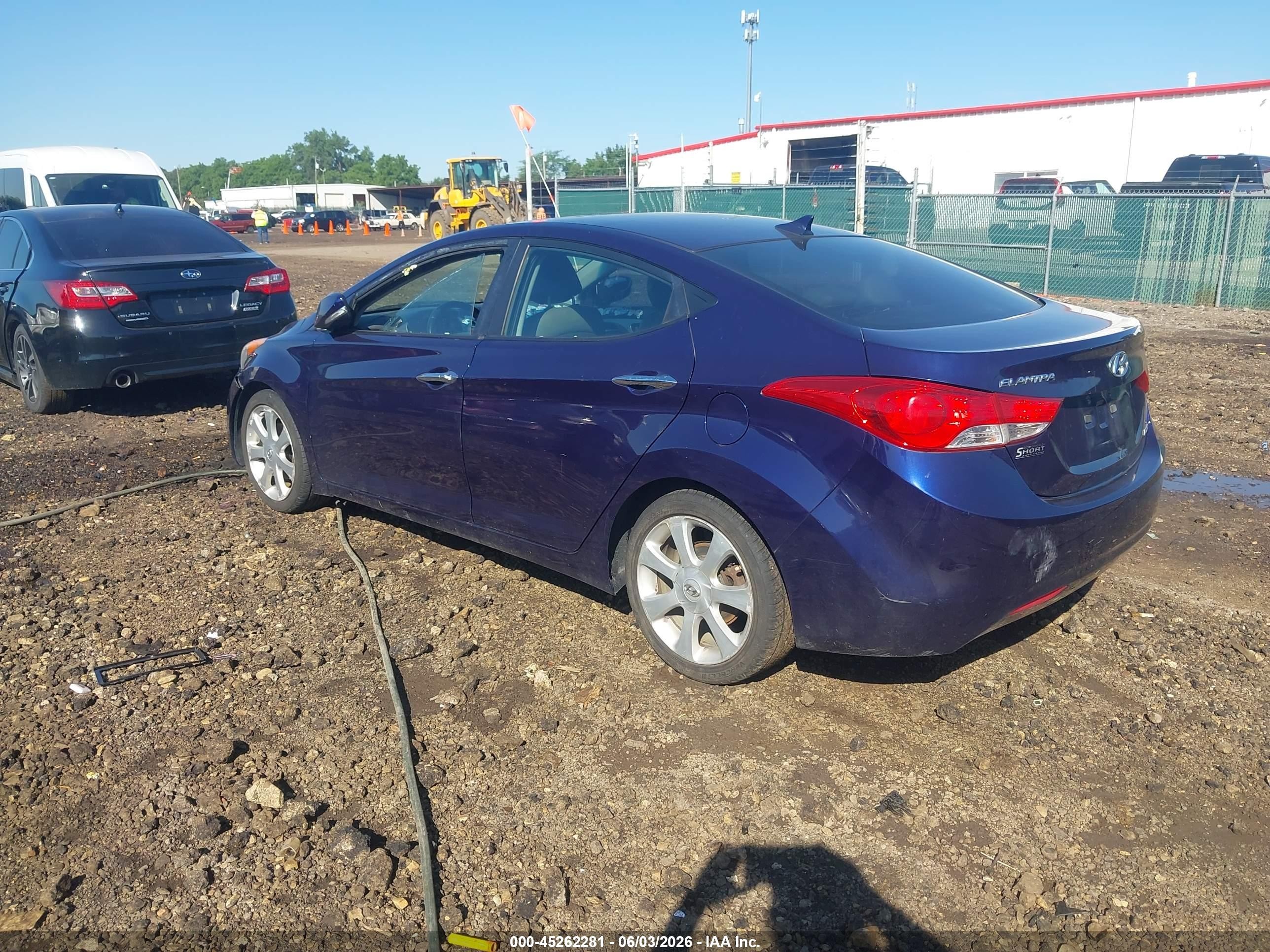2013 Hyundai Elantra Limited Blue vin: 5NPDH4AE8DH436180