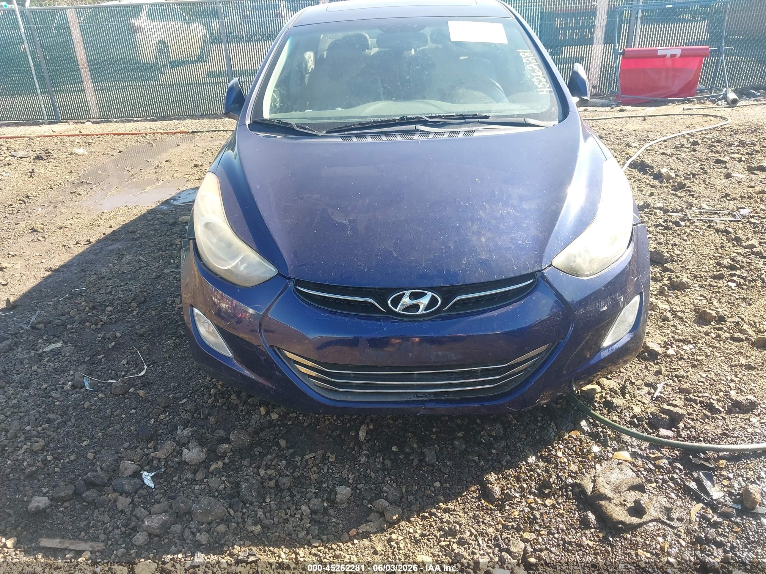 2013 Hyundai Elantra Limited Blue vin: 5NPDH4AE8DH436180