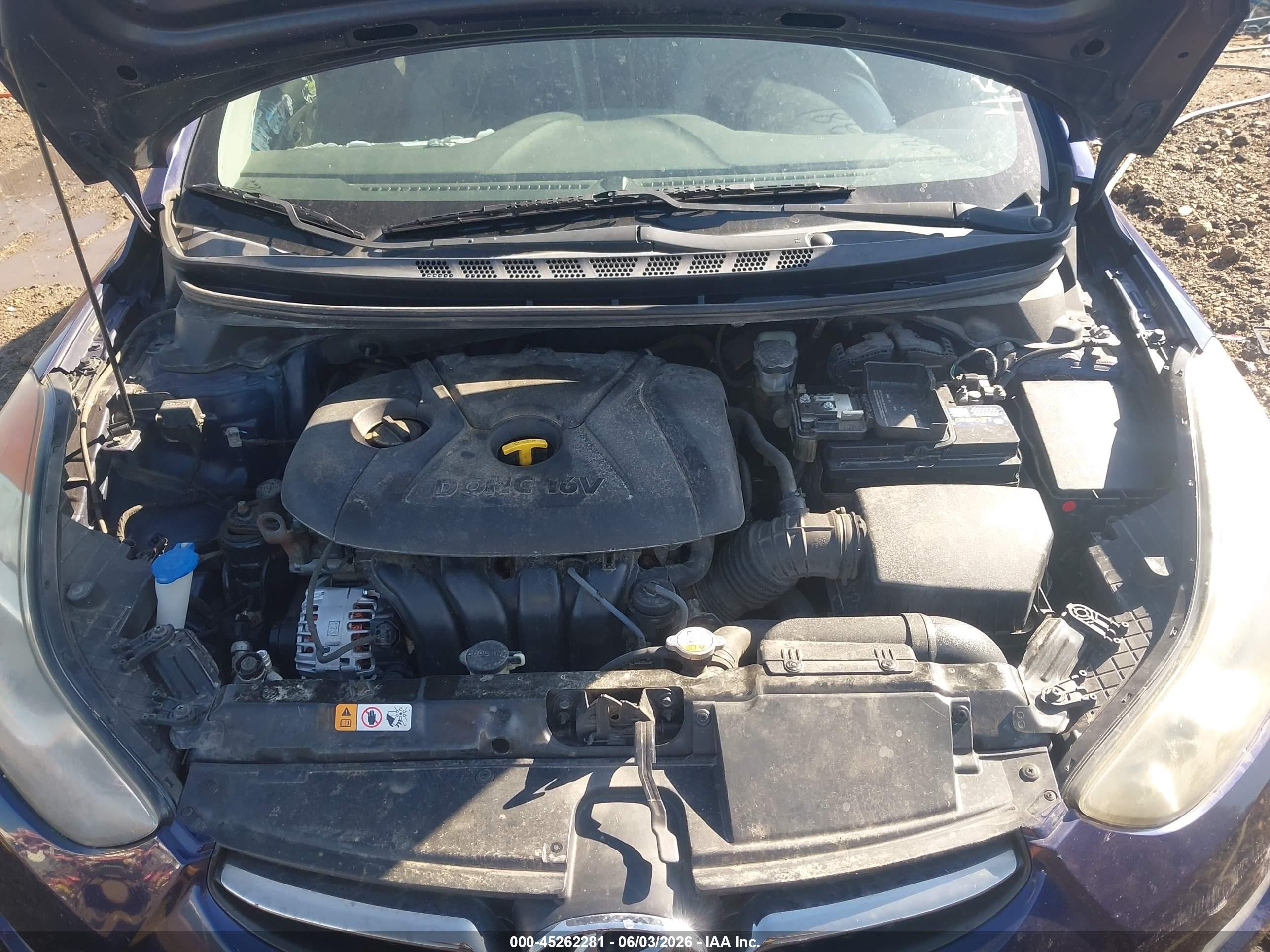 2013 Hyundai Elantra Limited Blue vin: 5NPDH4AE8DH436180