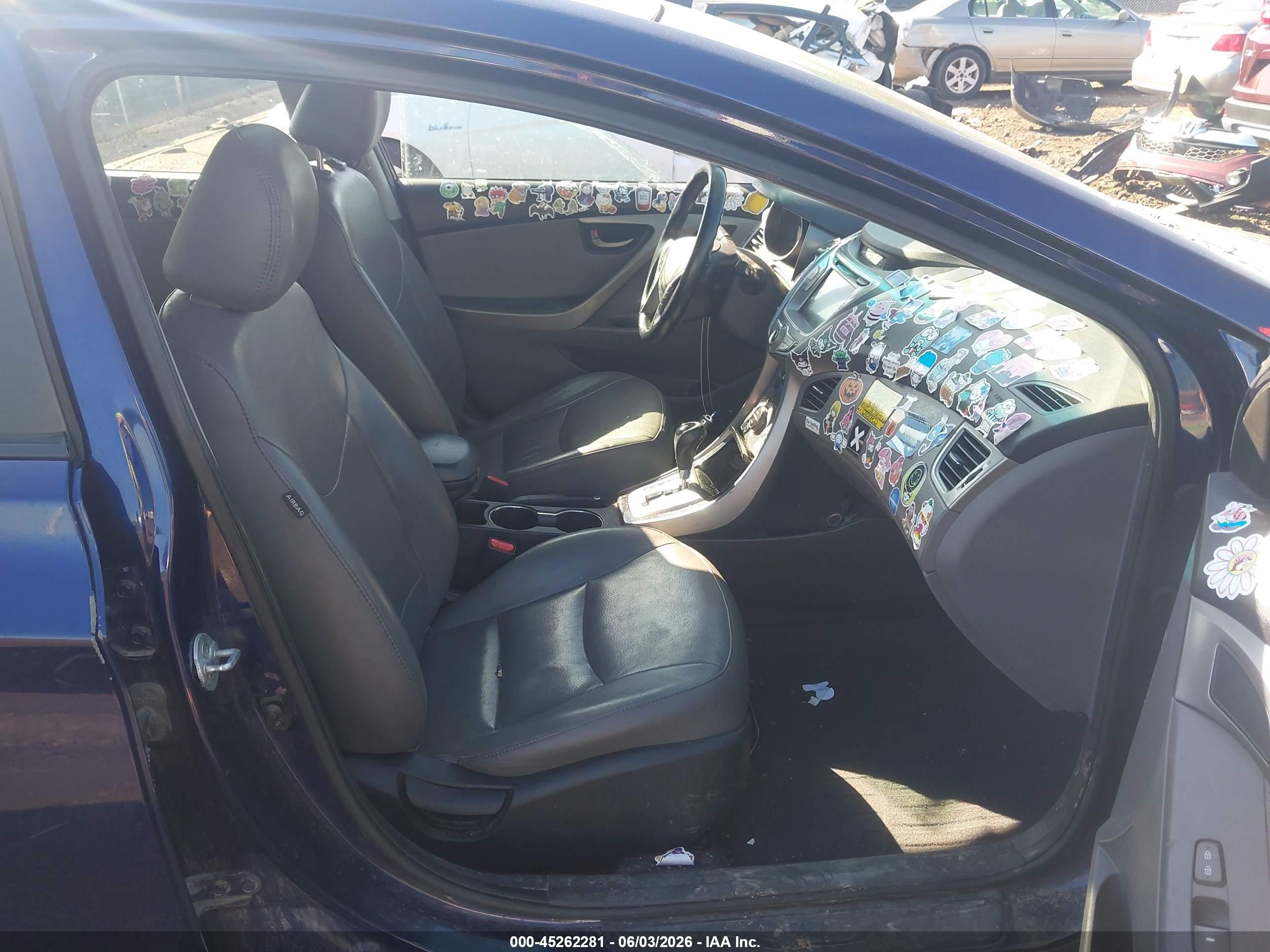 2013 Hyundai Elantra Limited Blue vin: 5NPDH4AE8DH436180