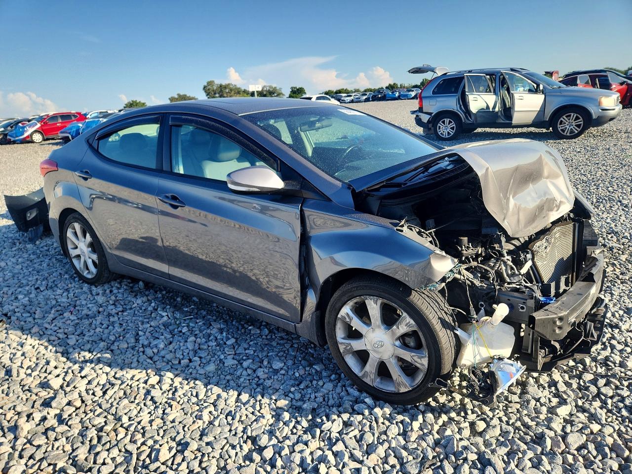 2013 Hyundai Elantra Limited Gray vin: 5NPDH4AE8DH443002