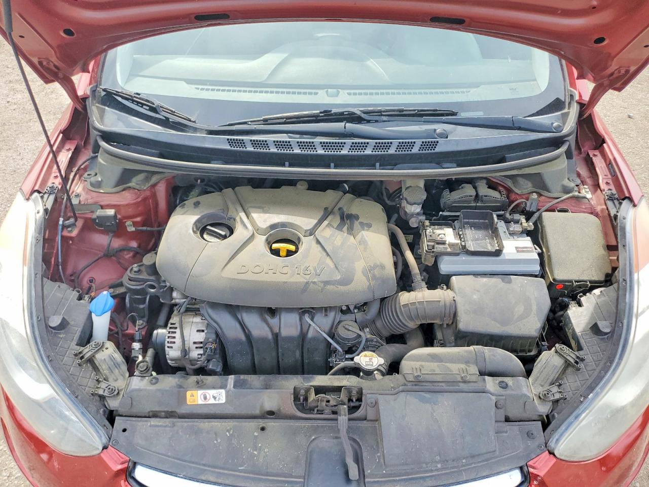 2013 Hyundai Elantra Gls Burgundy vin: 5NPDH4AE8DH443033