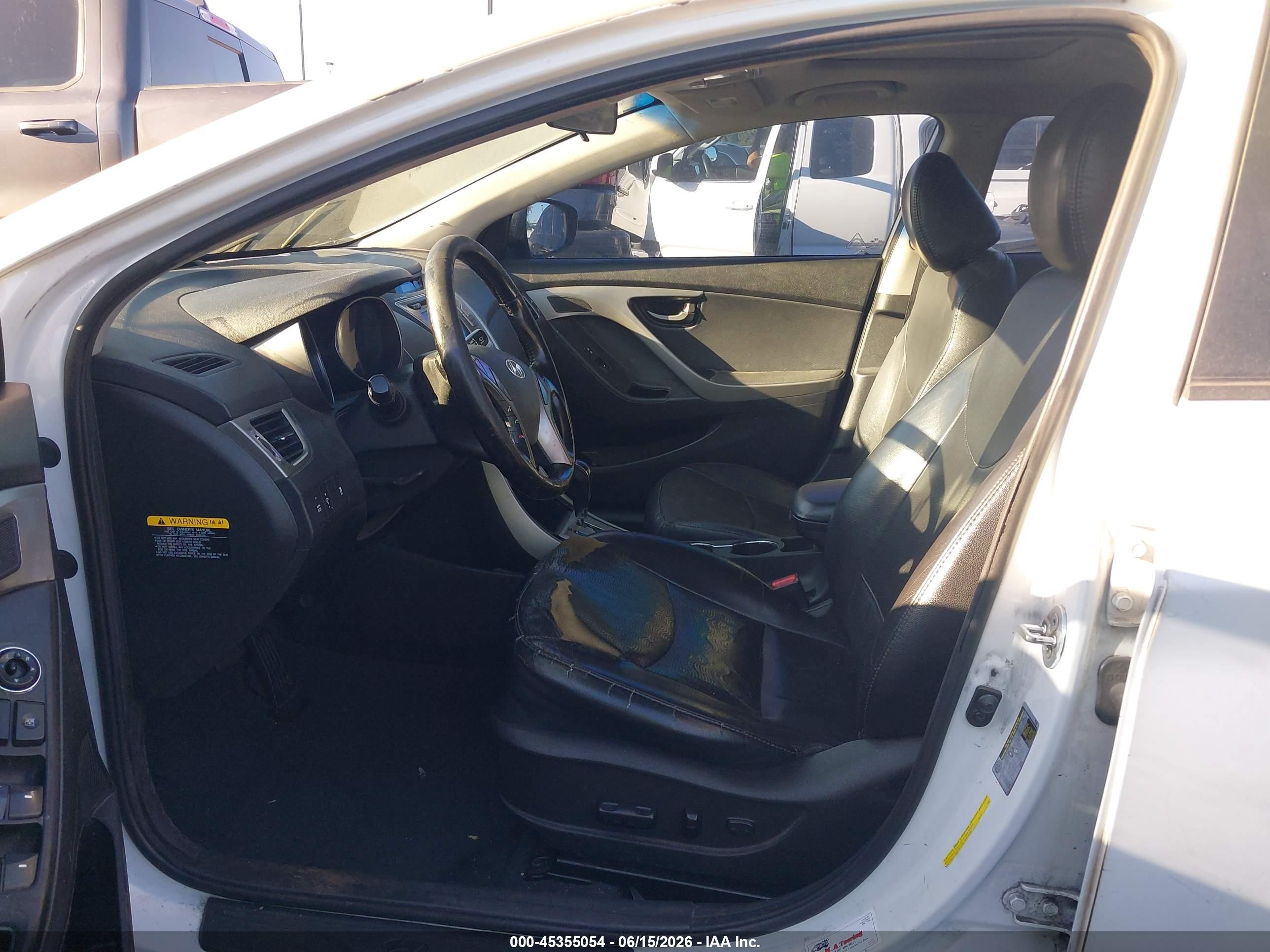 2013 Hyundai Elantra Limited White vin: 5NPDH4AE8DH450144