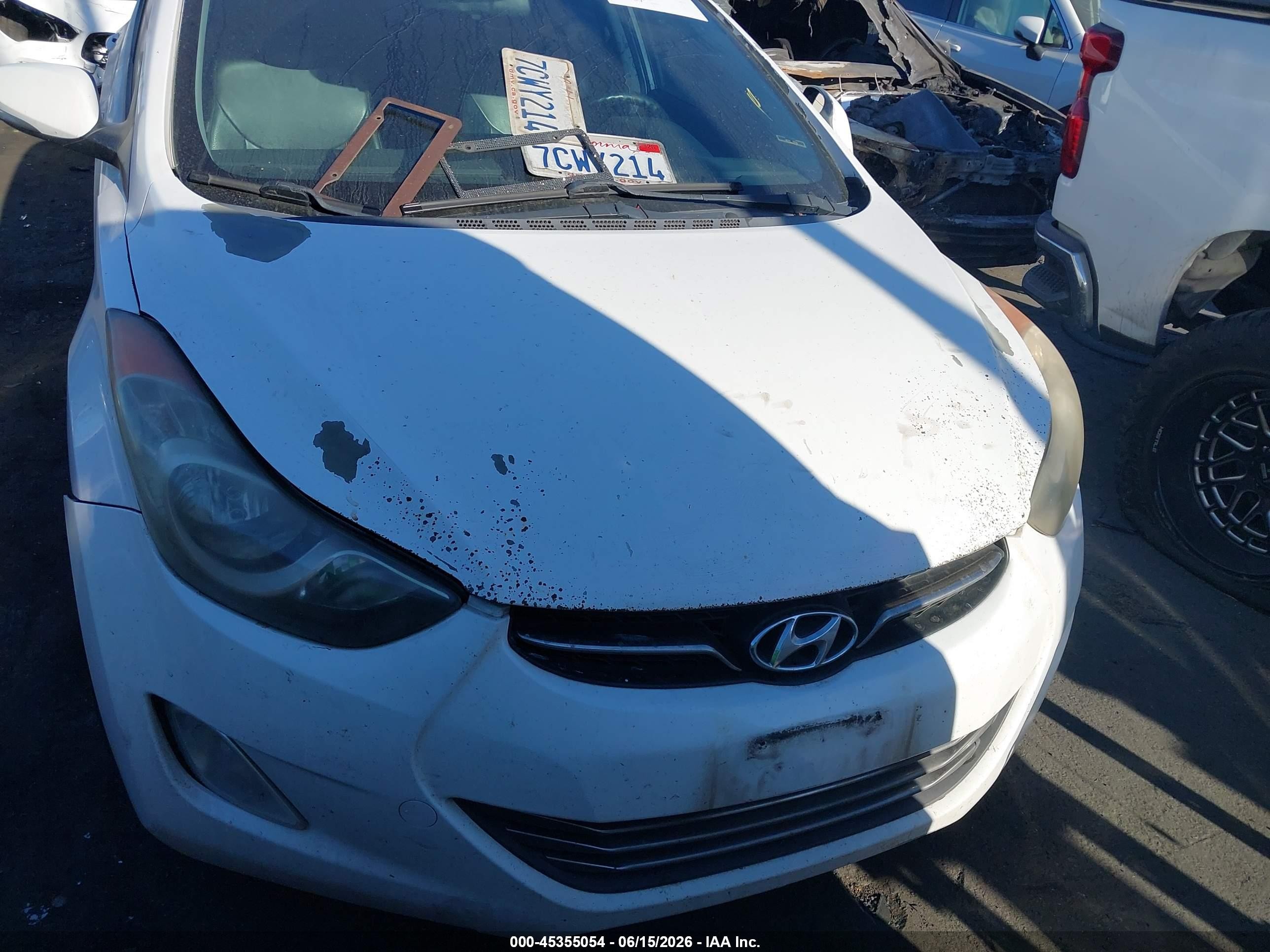 2013 Hyundai Elantra Limited White vin: 5NPDH4AE8DH450144