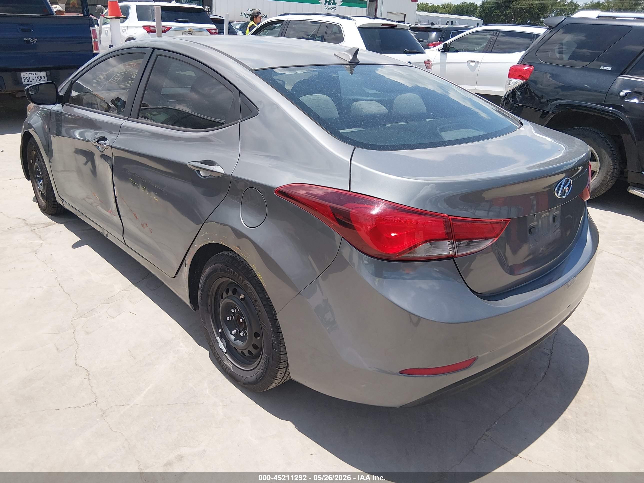 2014 Hyundai Elantra Se Gray vin: 5NPDH4AE8EH467527