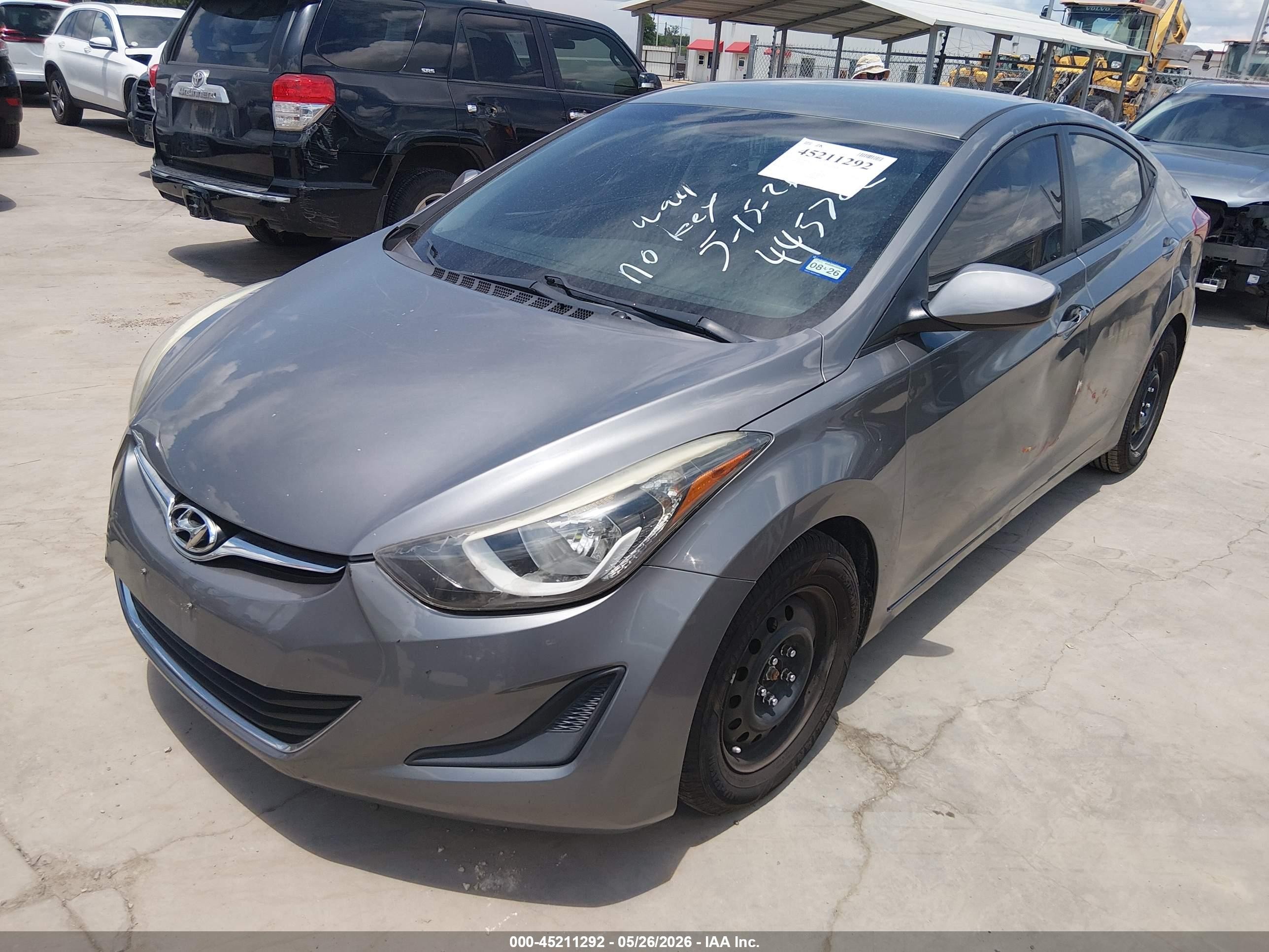 2014 Hyundai Elantra Se Gray vin: 5NPDH4AE8EH467527